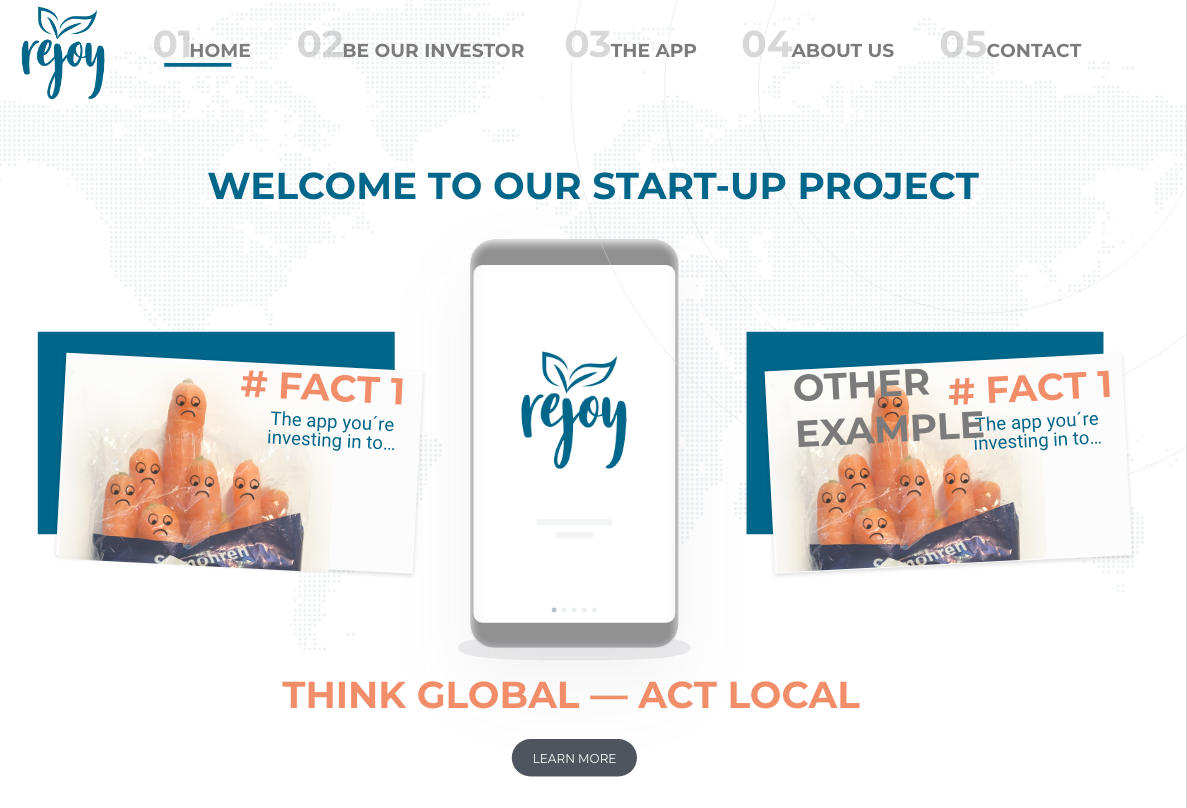 Landingpage Prototype Interaction "rejoy"