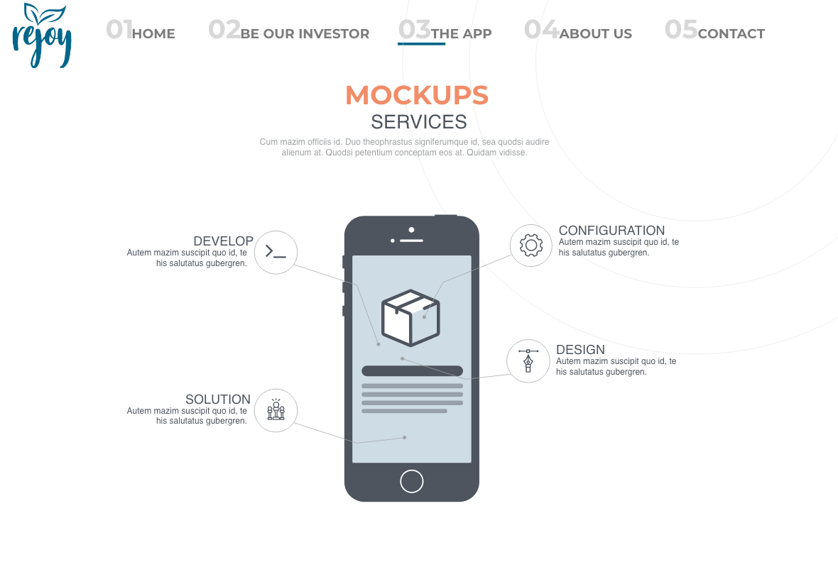 Landingpage Prototype Mockup "rejoy"