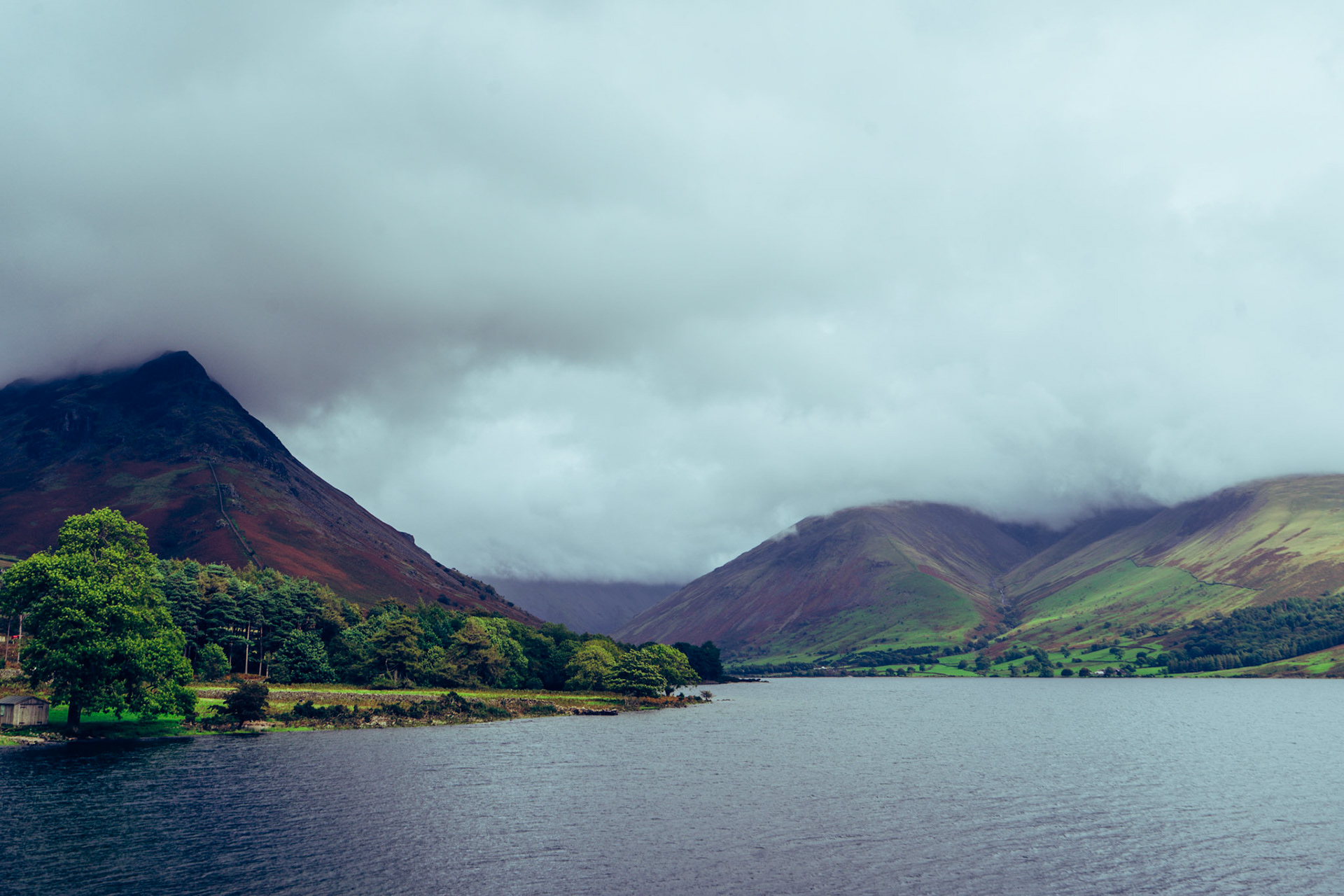 A beautiful landscape shot of Wastwater in the Lake District, England, UK
