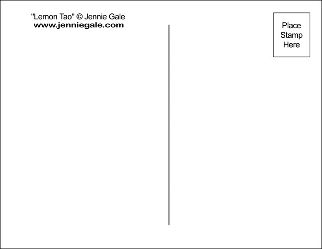 "Lemon Tao" Postcard Back