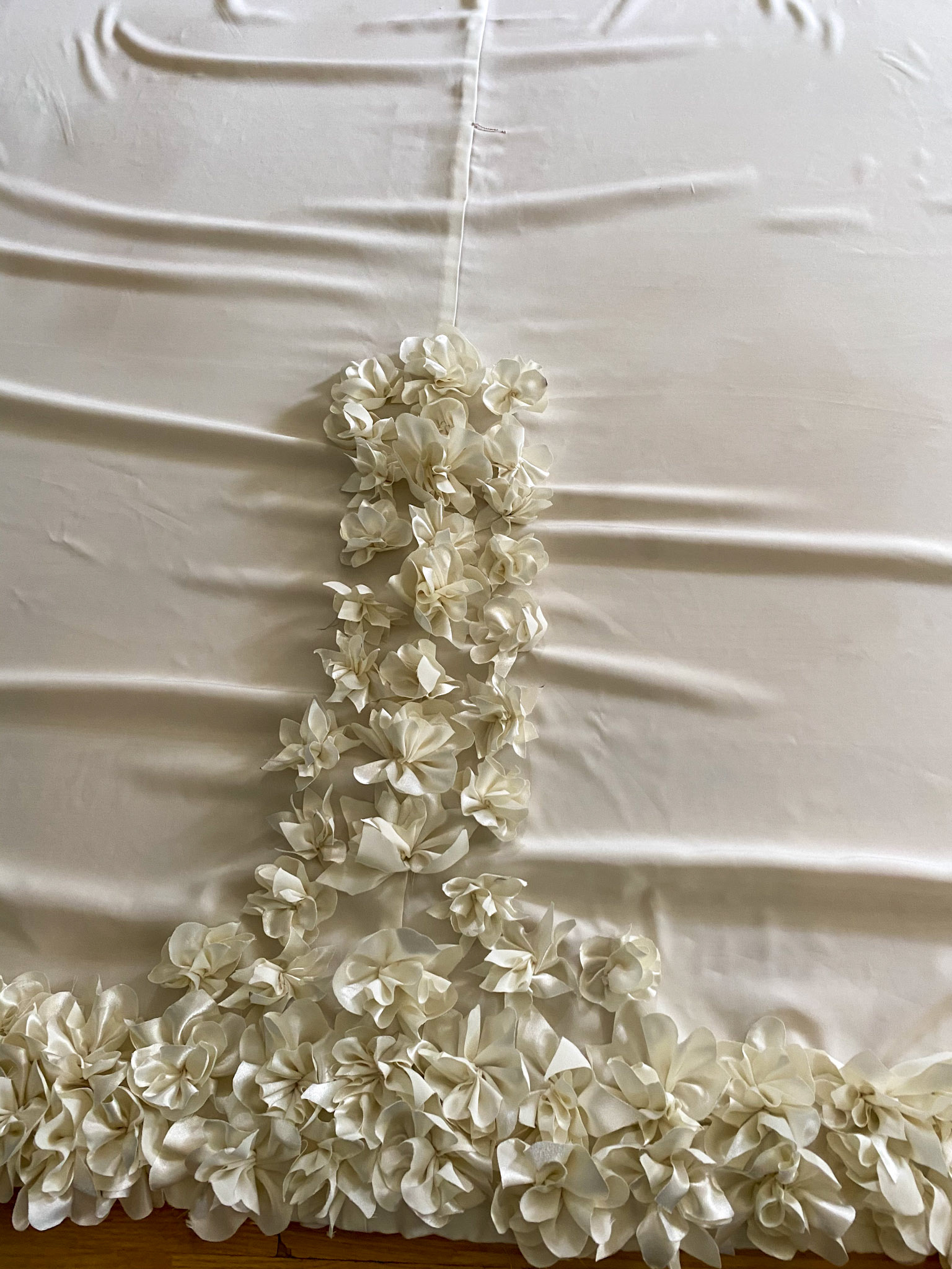 close up of the hand made flowers