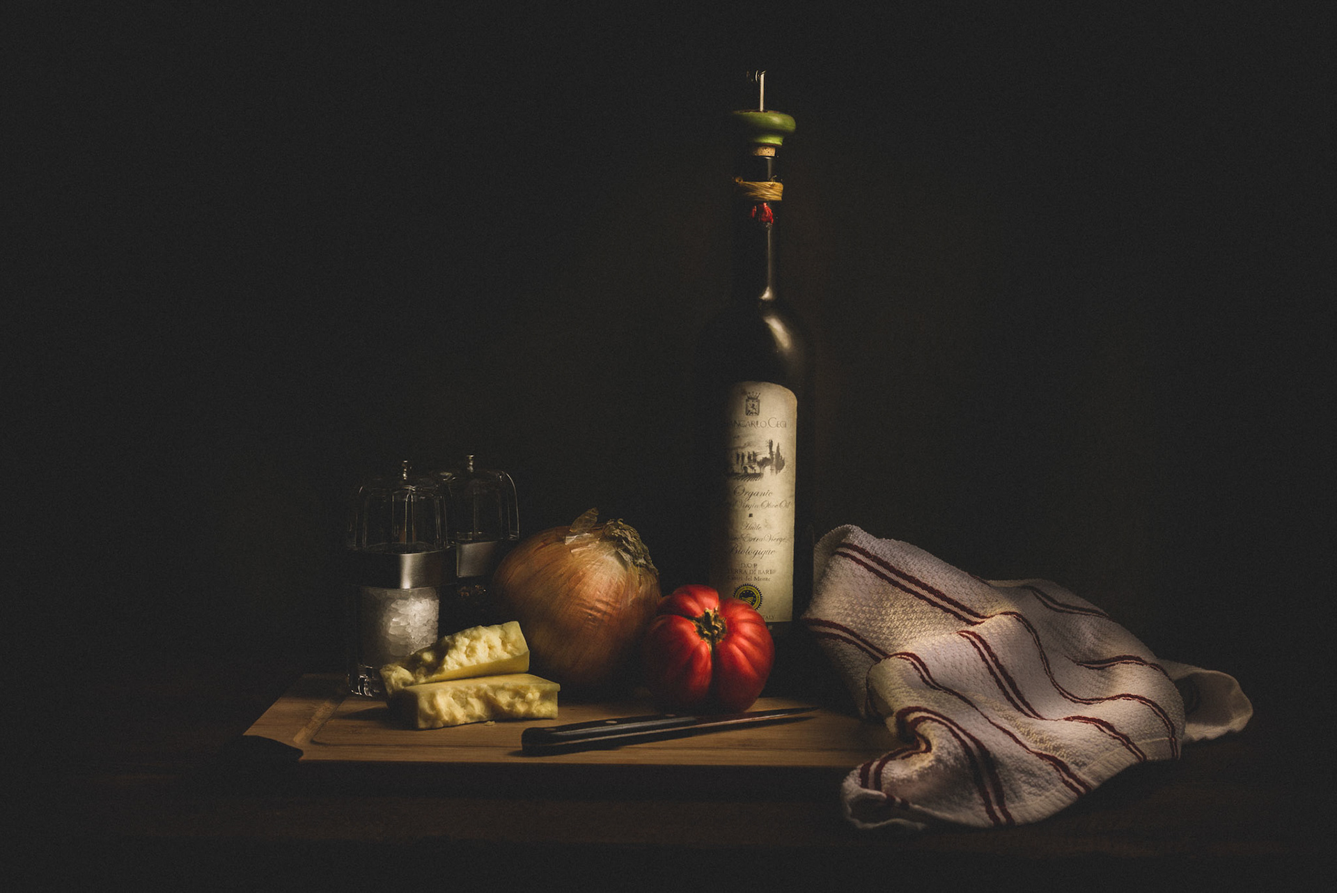 About a week ago a friend from work brought in a bag of fruit and vegetables from her garden and offered everybody some. As soon as I saw the tomato I knew what I wanted to do with it!Much to my wife’s chagrin, eating it was the very last thing on my mind!Taking a break from my Dance Studio project, I did a still life Light Painting of it.For simplicity sake I’m calling this ‘The One With the Tomato’ (just kidding) - yes people accuse me of being unimaginative but it works!This is a multi exposure image using a dozen individually lit frames composited into a single image..