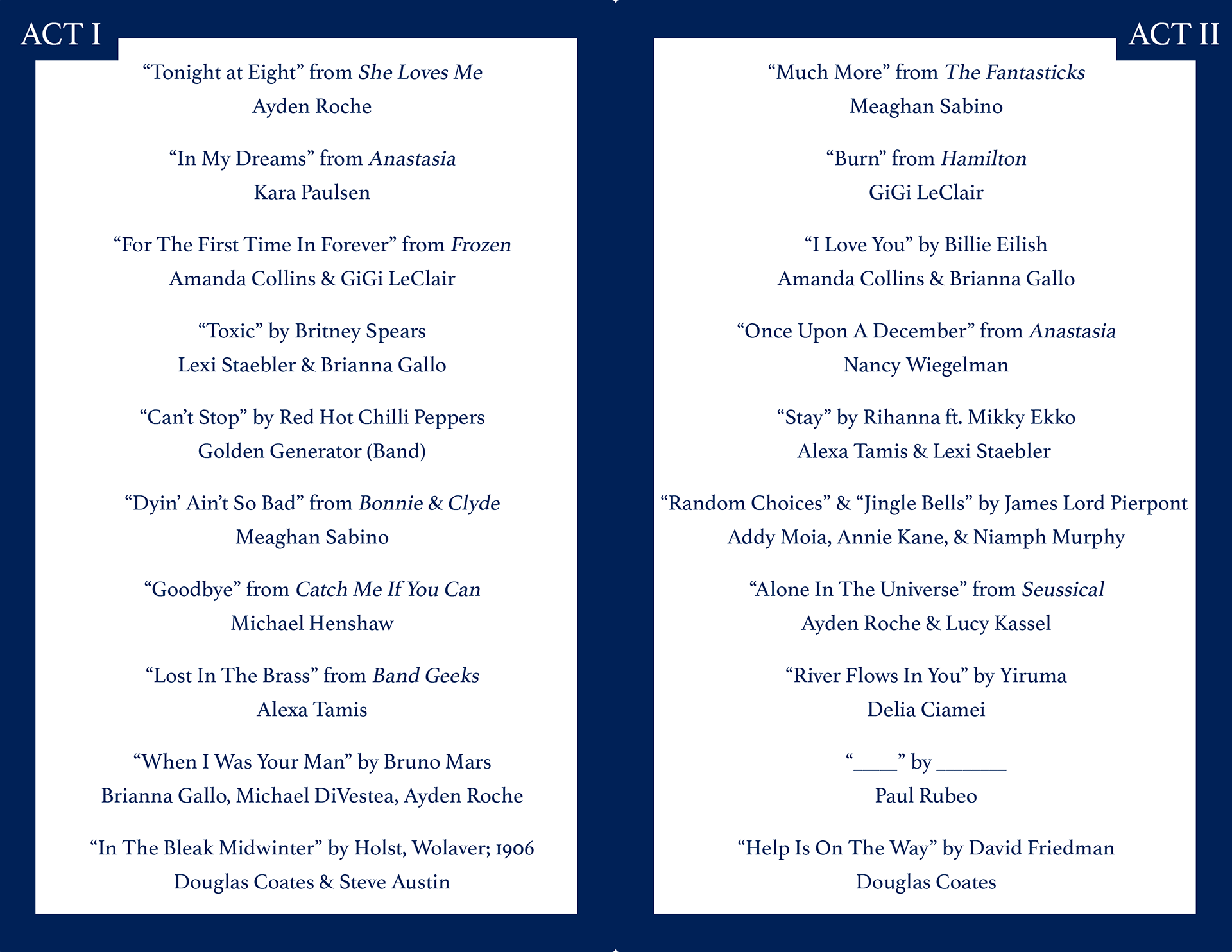 Event Program (Interior)