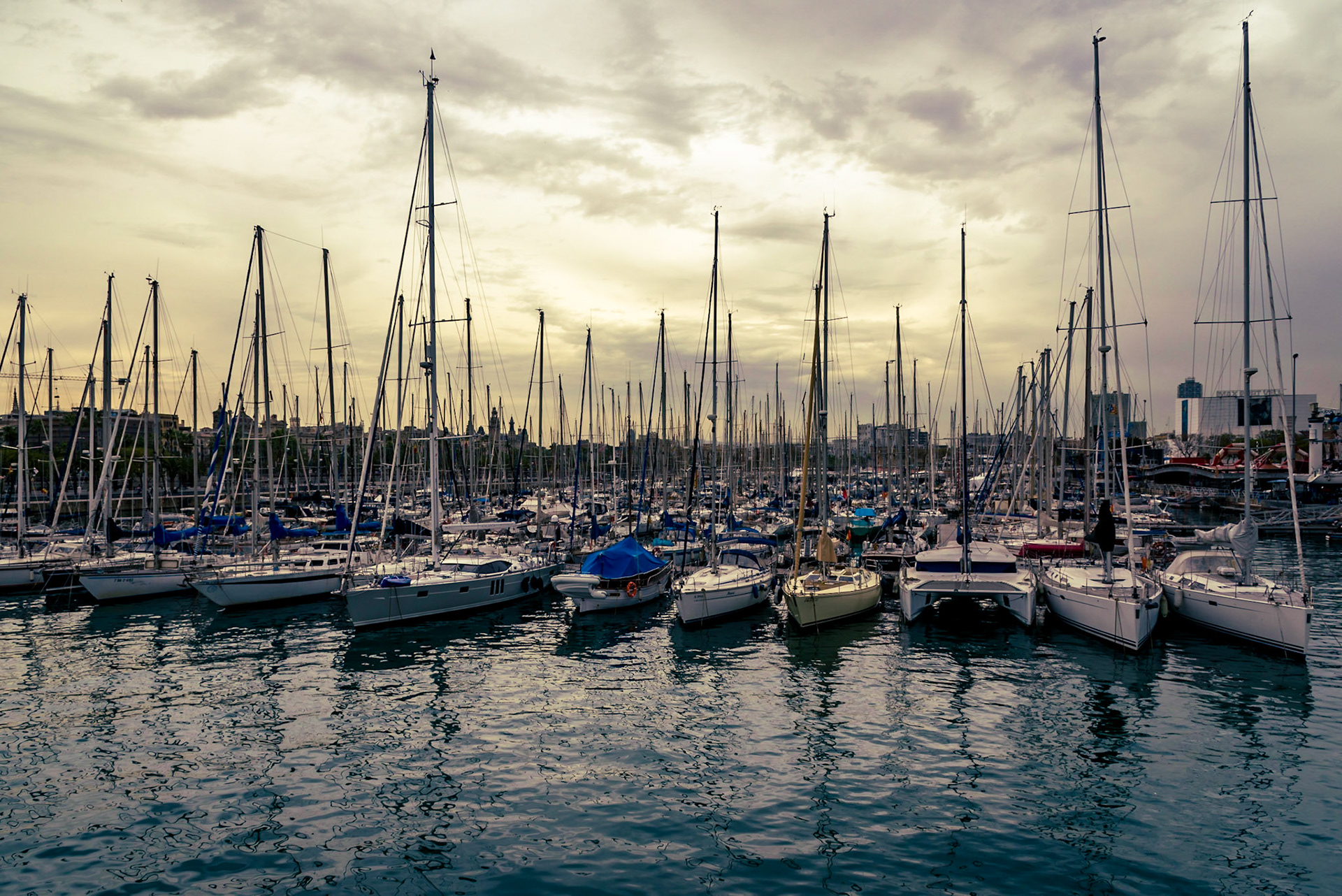 THere's even a place for the more ordinary yachts in the Marina