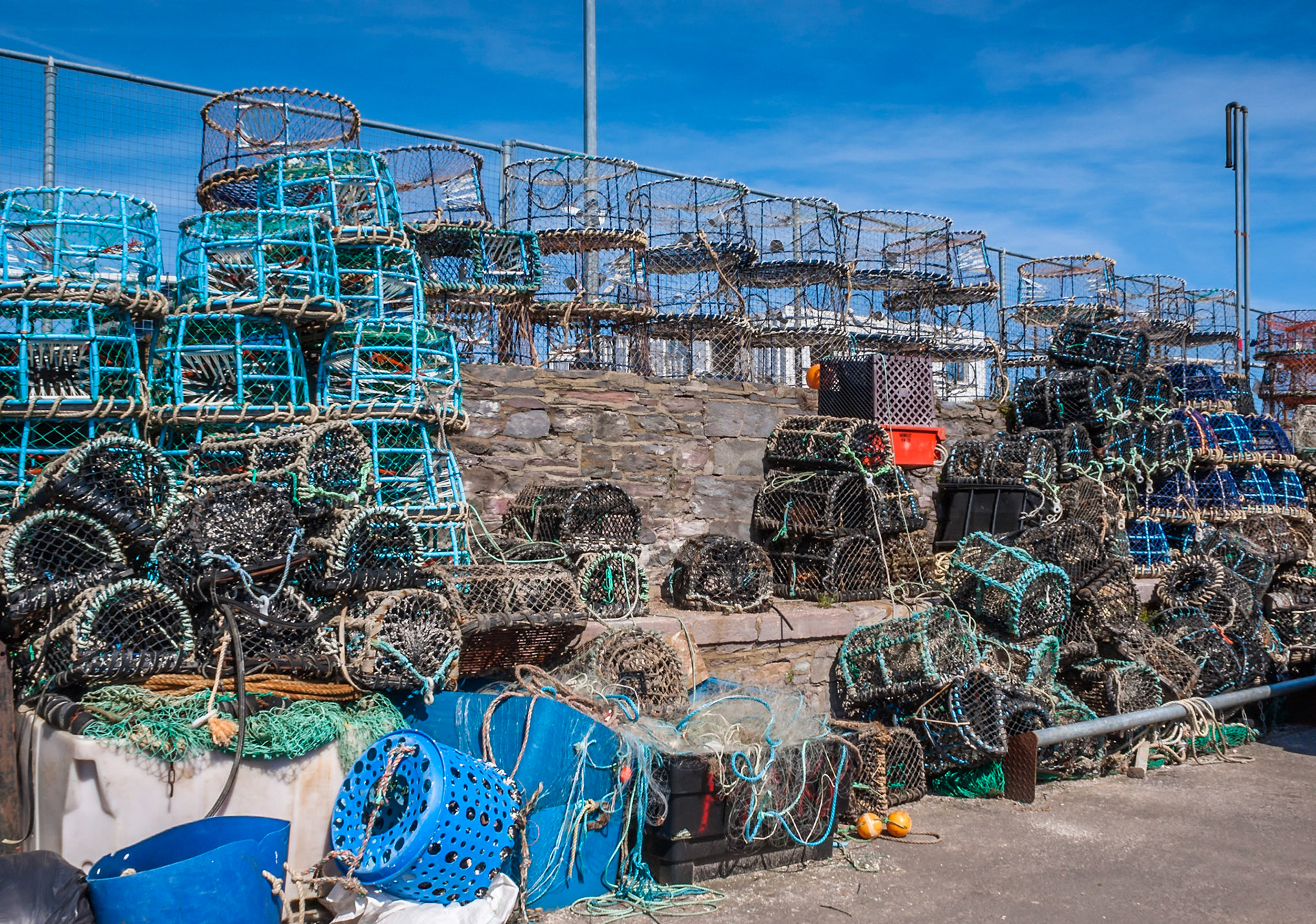 Lobster Pots on Brixham Harbour Quayside