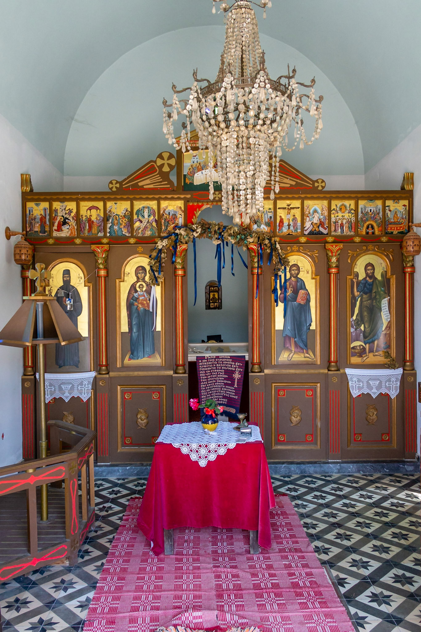 Inside a typical church on Crete
