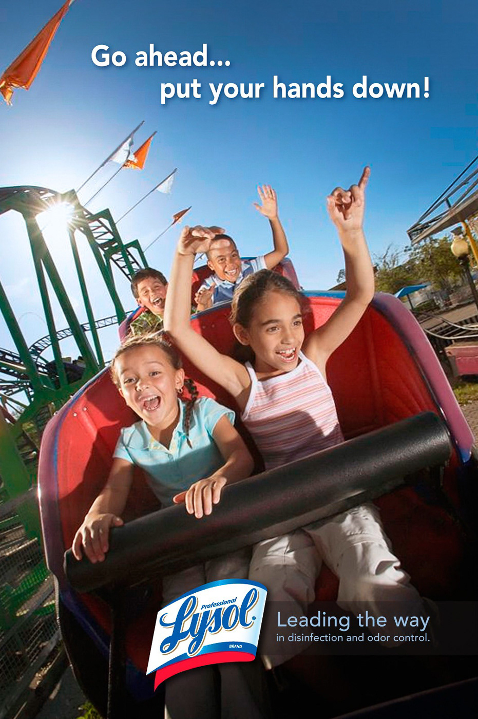 Lysol use sign at Six Flags