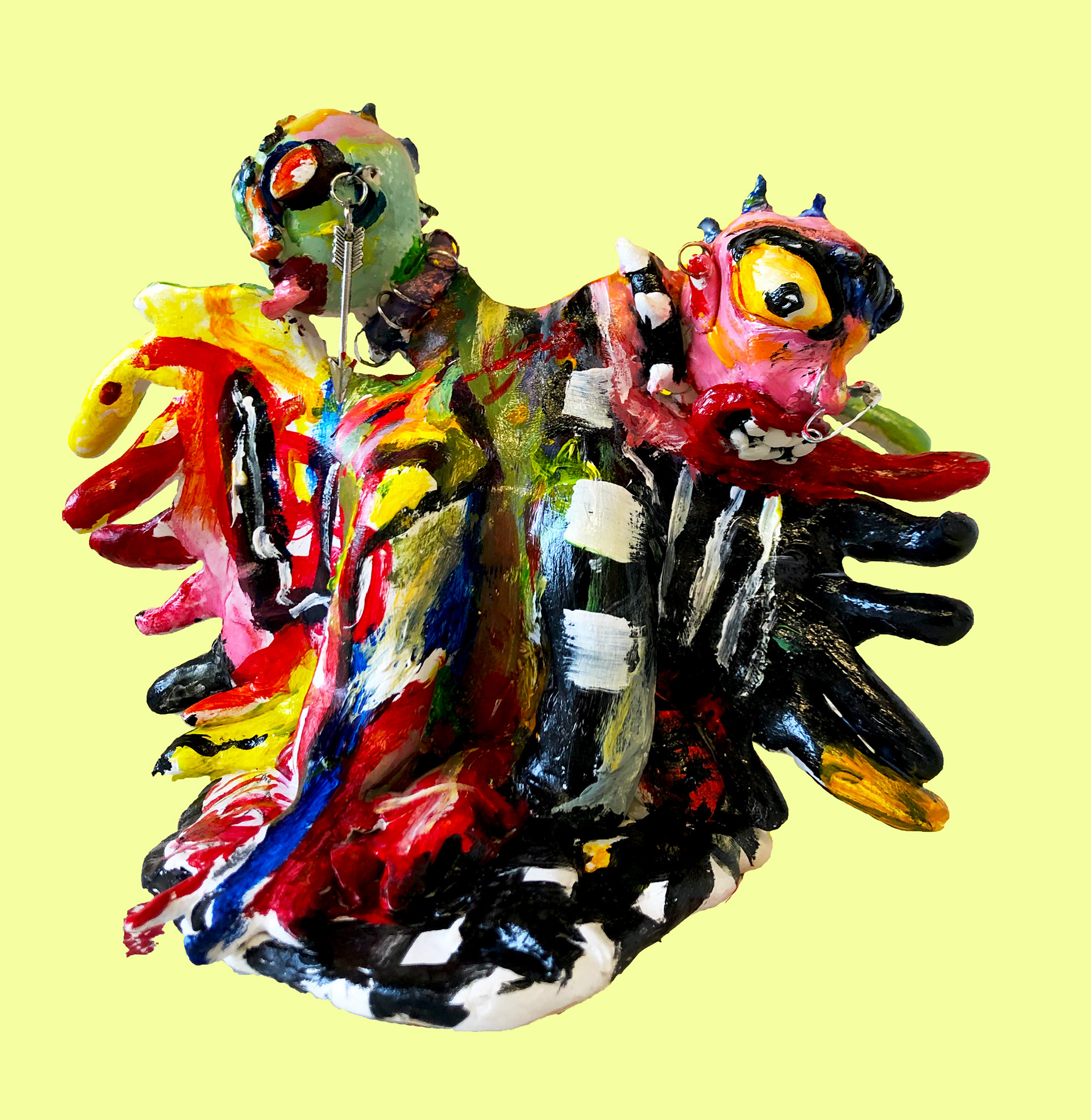 "ekzemplari nr. 1", 2020, polymer clay + acrylic, 4.75 x 6 x 4.5"