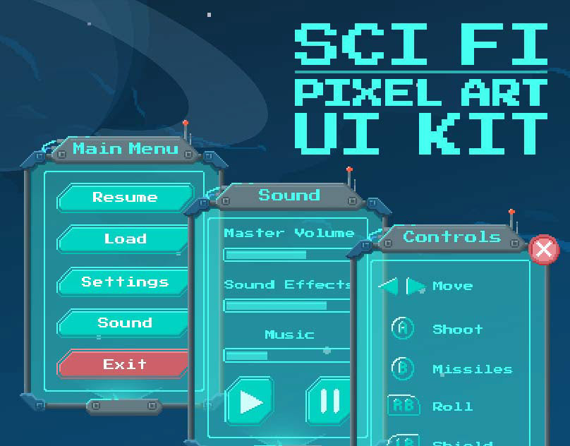 Jack Tolmachoff - Sci Fi Pixel Art Ui Kit