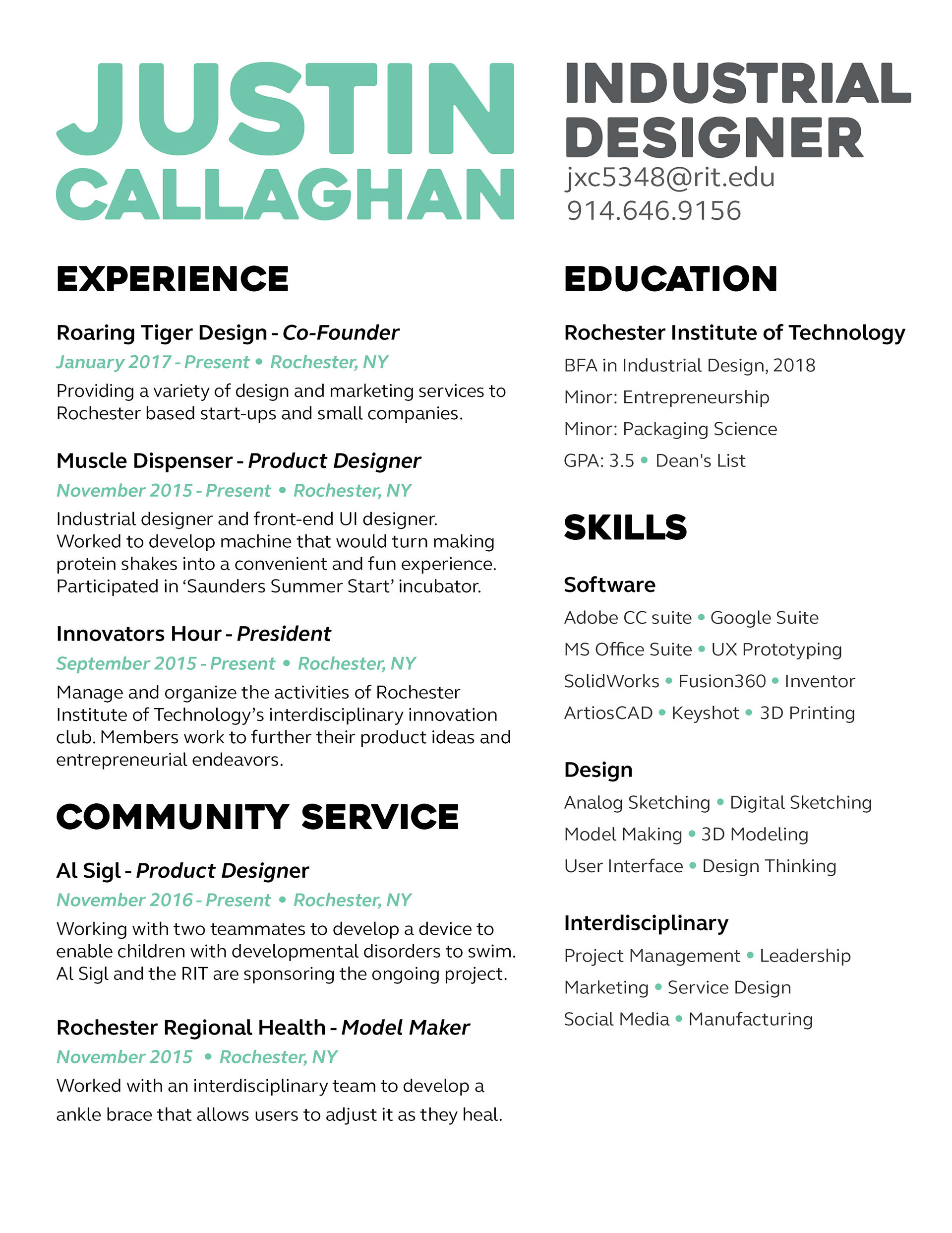 Justin Callaghan - Resume