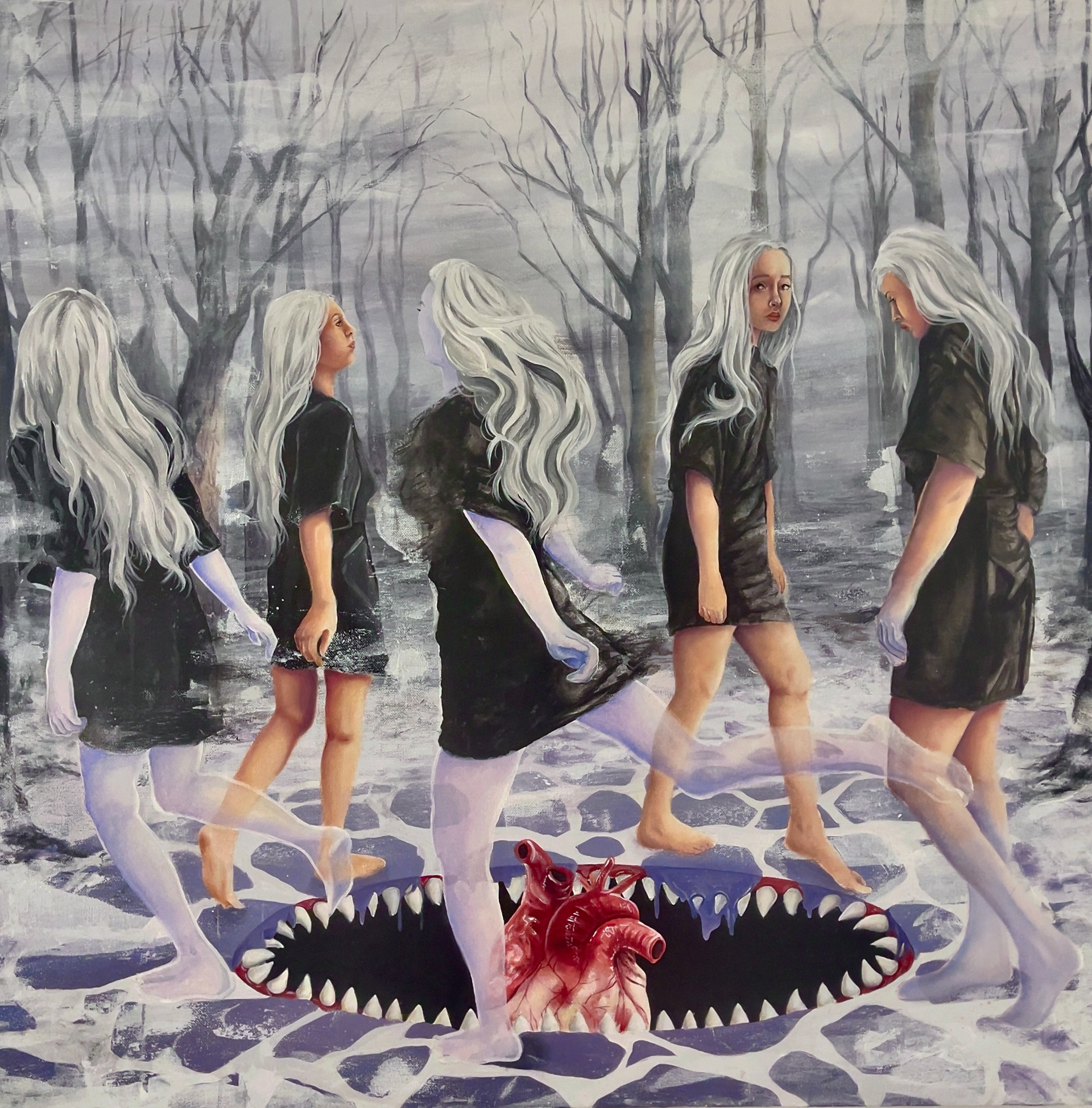 Ritual Routine, 2021 Acrylic and oil paint on stretched canvas30x30in