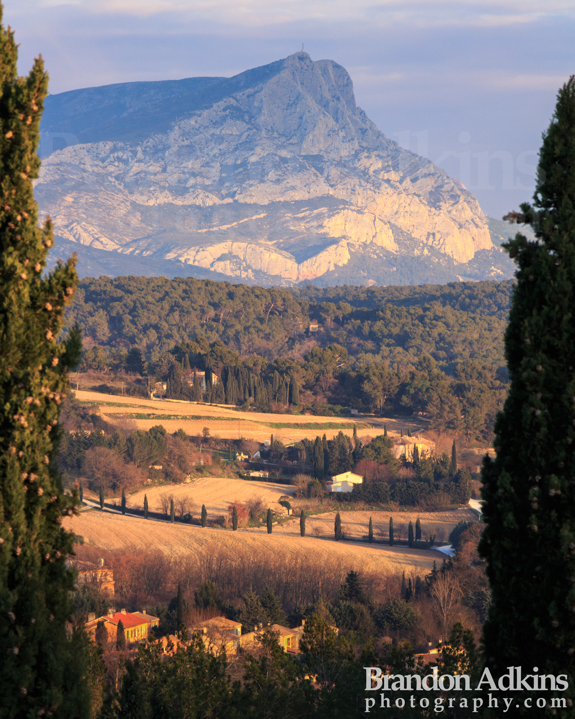 Fine art photograph of Montagne Sainte-Victoire, a mountain frequently painted by Paul Cezanne, in southern France