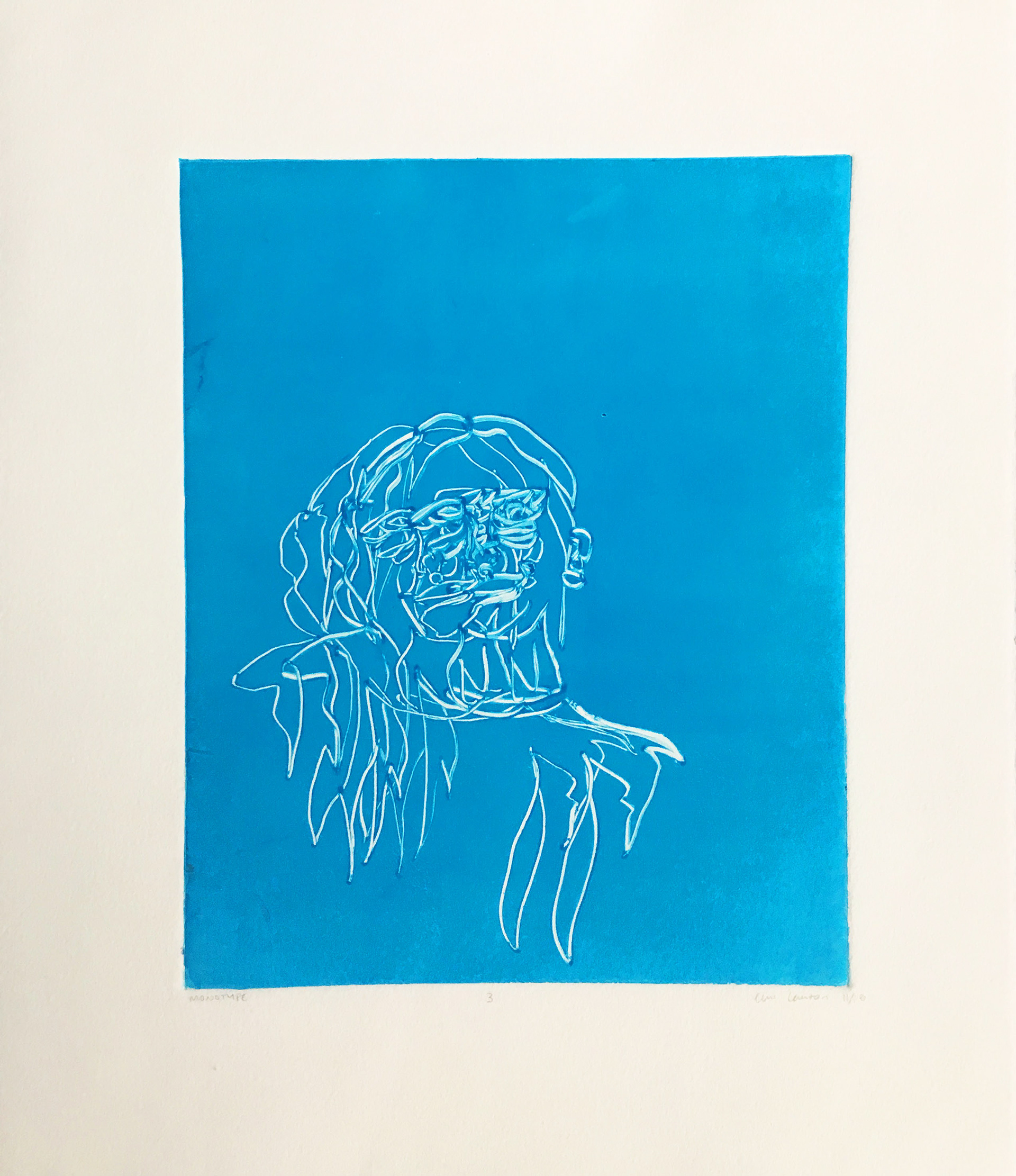 "3" color monotype, 2018