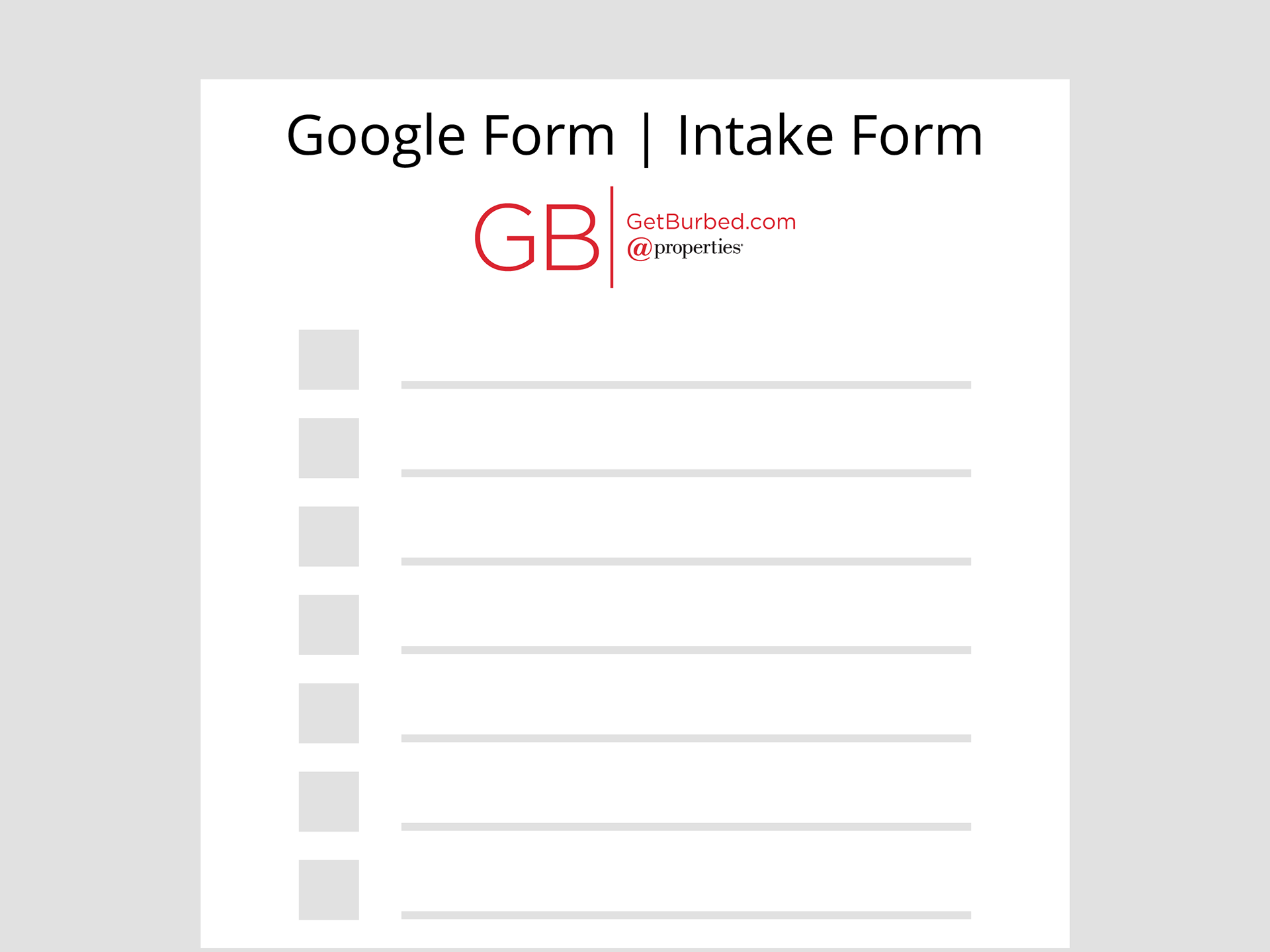 Google In-Take Form