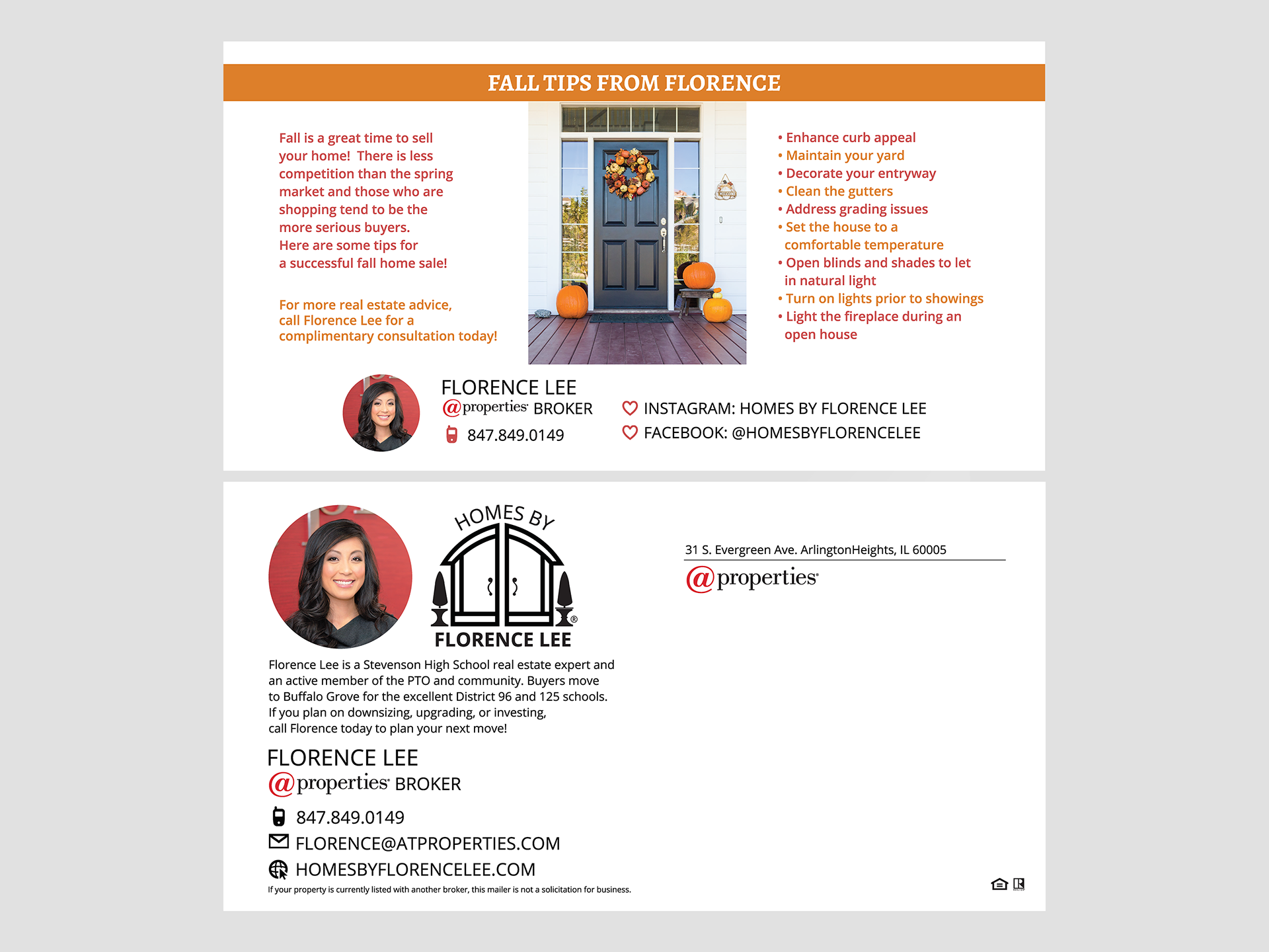Fall Tips Postcard: Front and Back