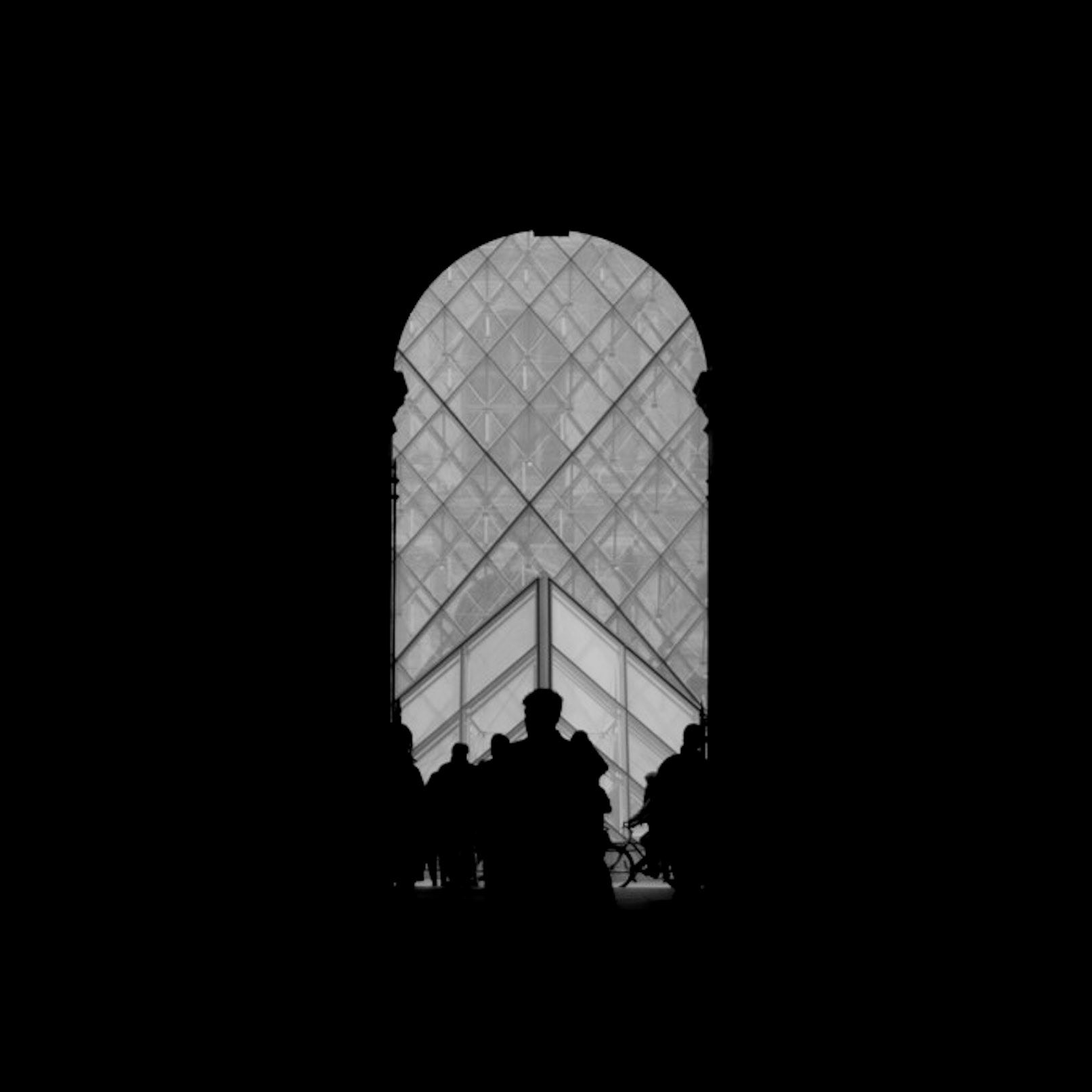 Silhouette archway to the Louvre