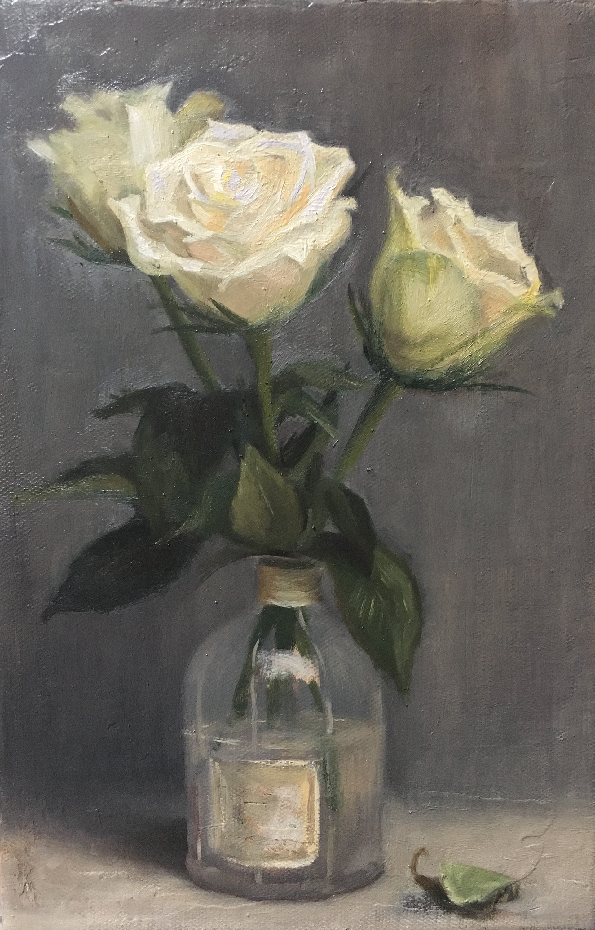 The perfume bottle. SOLD. Oil on canvas, 30 by 20cm. 