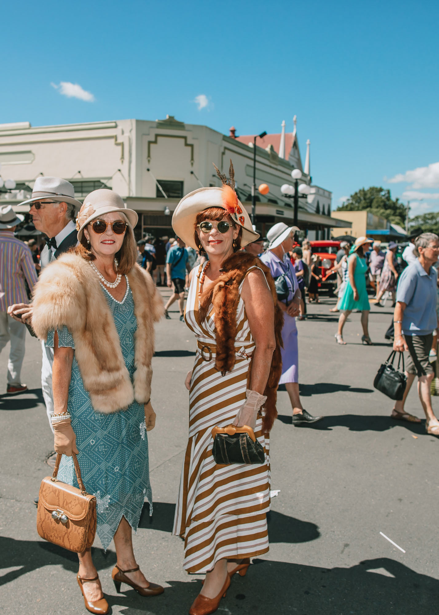 Women in Art Deco costume in Napier city centre
