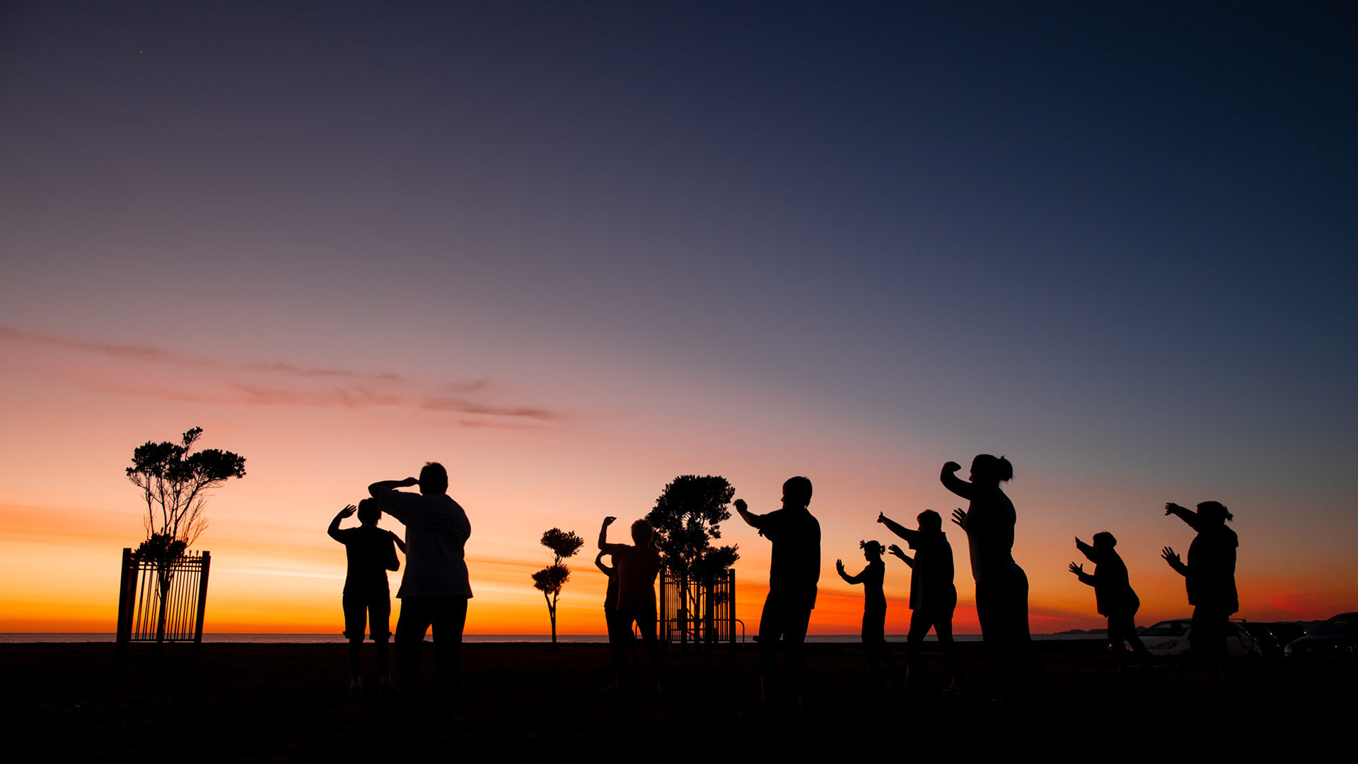 Sunrise Tai Chi along the Marine Parade