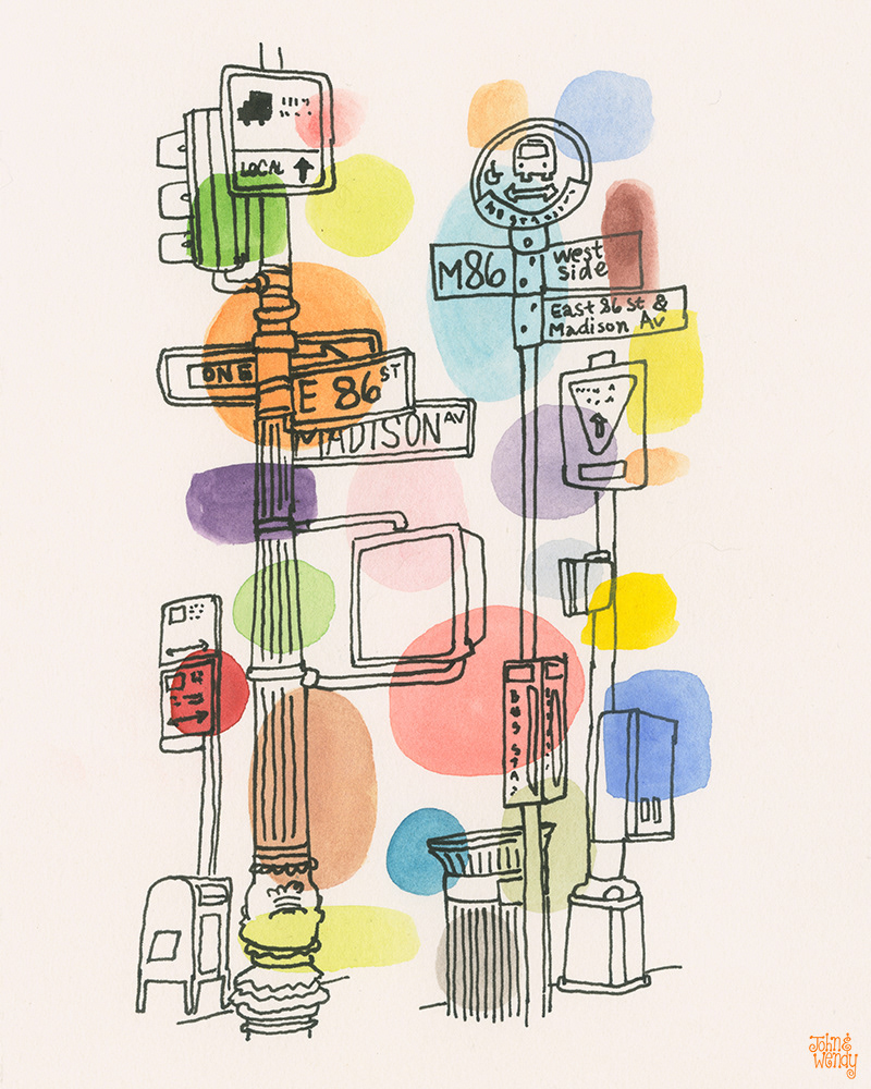 The bus stops here.