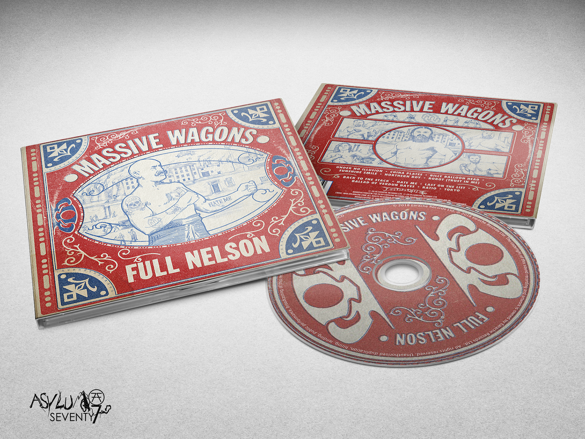 bloed Gewaad samenwerken ASYLUMseventy7 - Massive Wagons - Full Nelson CD and LP artwork