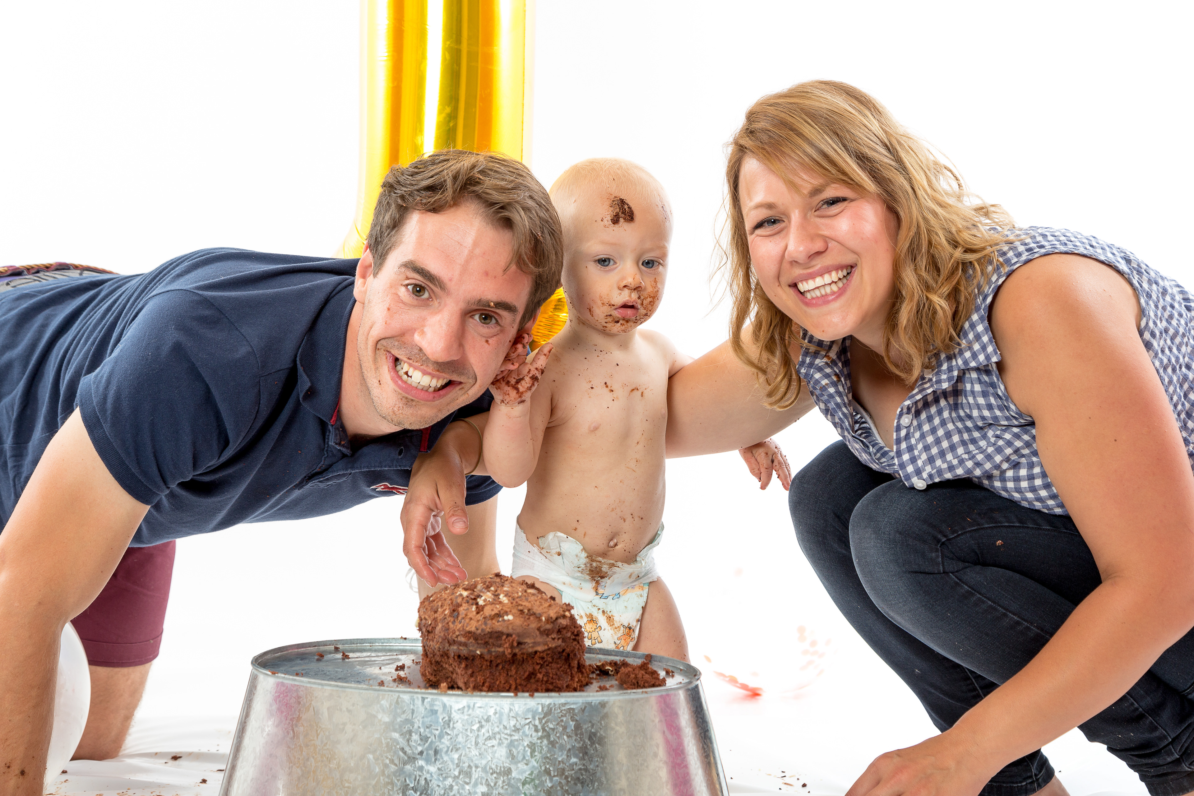 Smashing cake is messy business