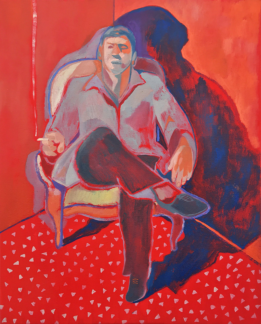 Smoking boy, 40 x 50 cm, oil on canvas