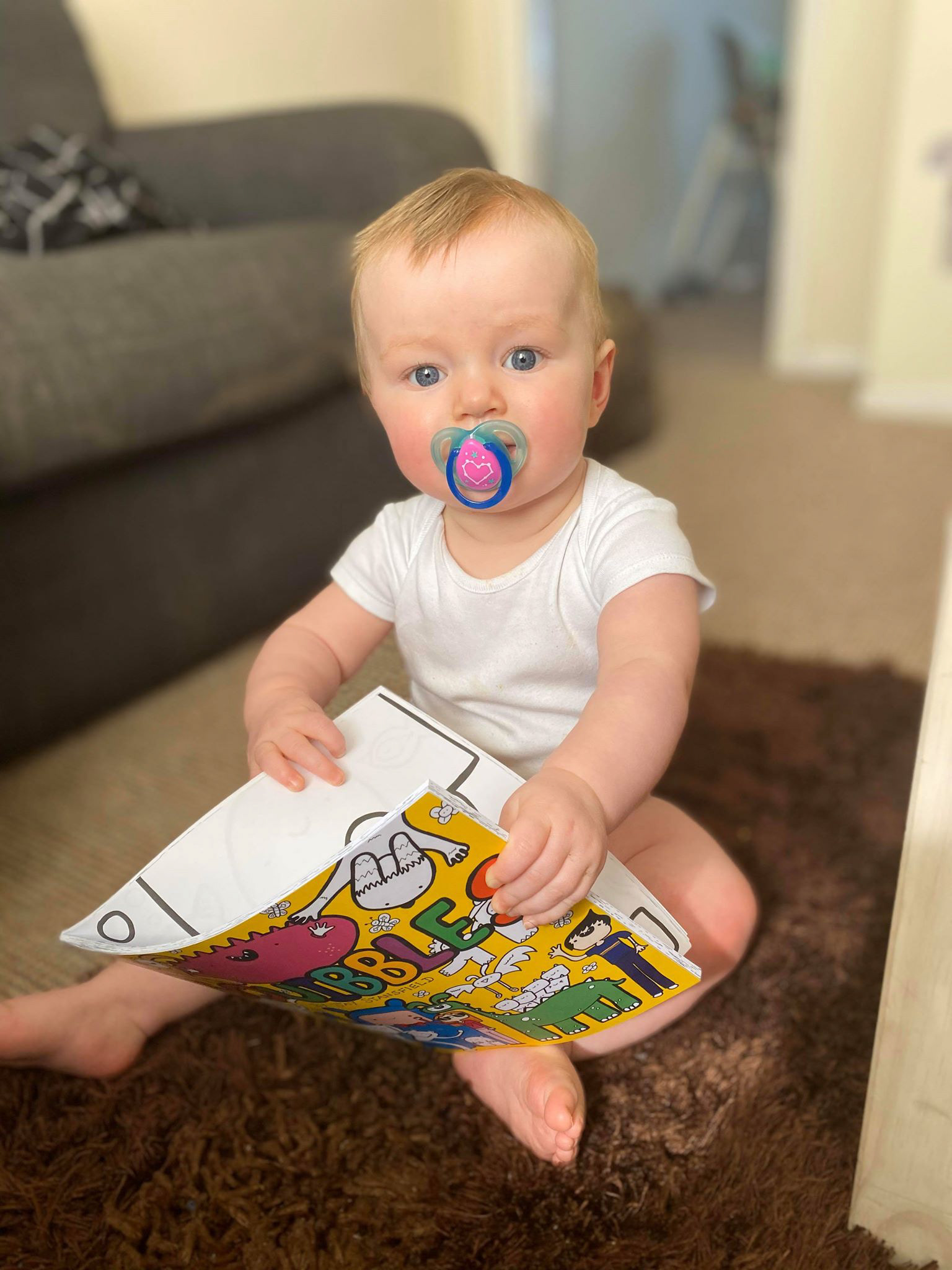 Squibbler with a copy of Squibbles