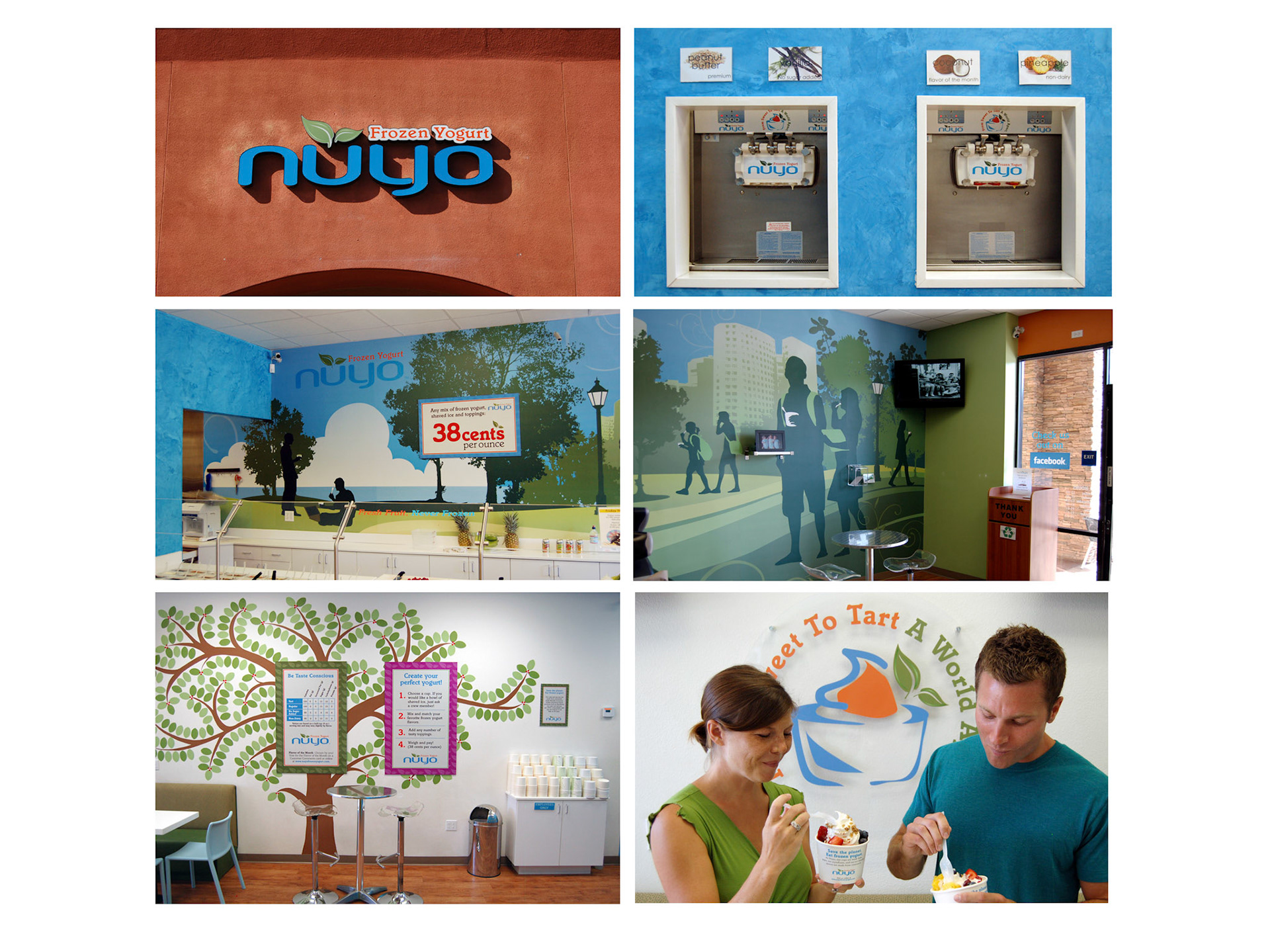 NuYo Frozen Yogurt Branding