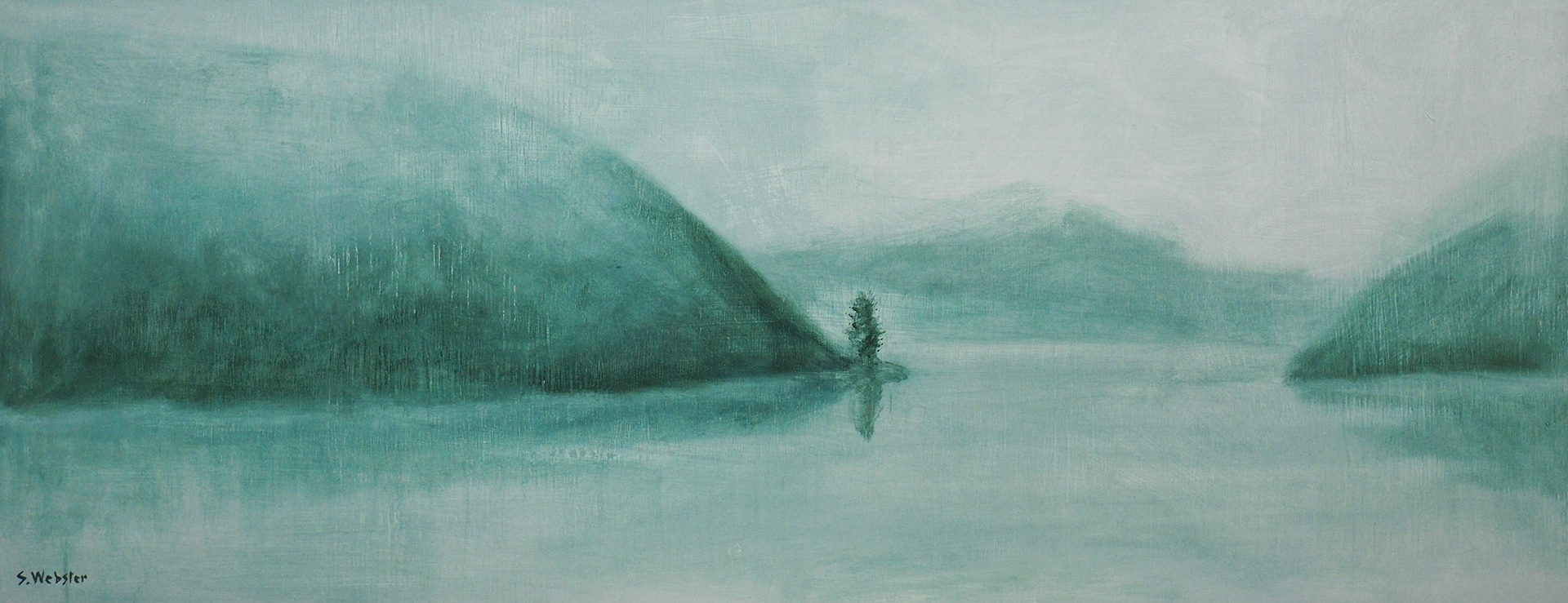 'Balcony View'. Acrylic on Wood 1200x470mm