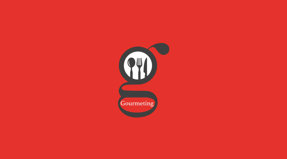 création de l'identité visuelle "Gourmeting", logo, bloc marque,