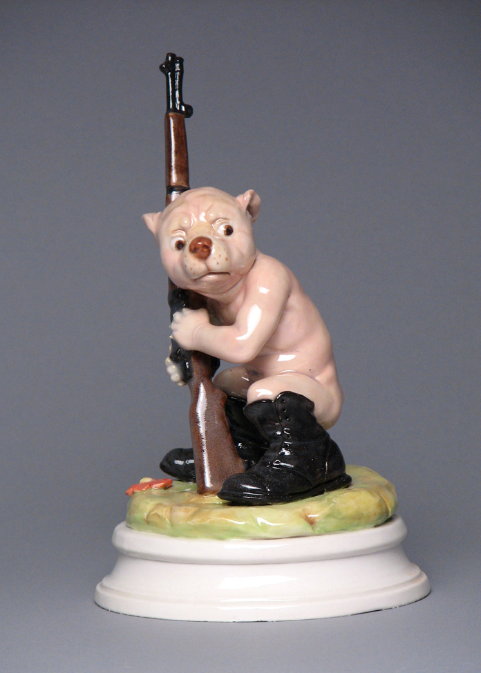 Volunteer VI, 2009, cone 6 porcelain, glaze, underglaze, luster