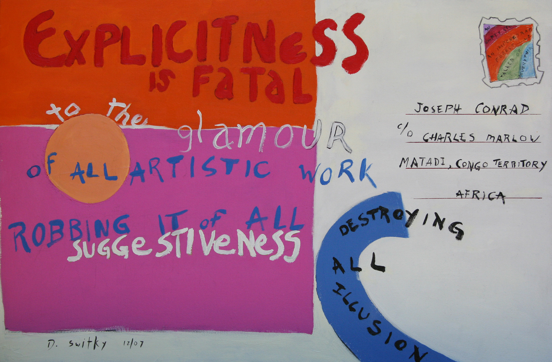 Postcard to Joseph Conrad | Acrylic on canvas | 24x36" | $1500