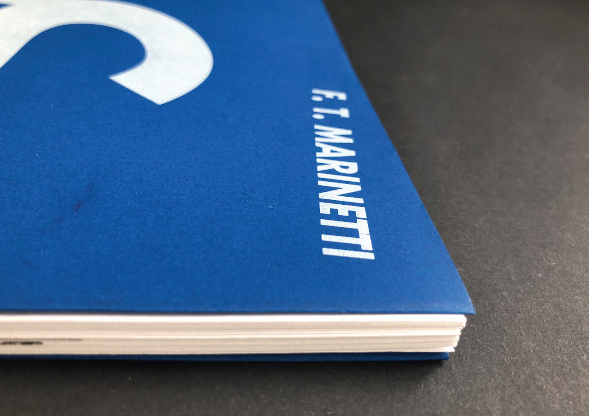 Using Futurism font on the screenprinted dust jacket