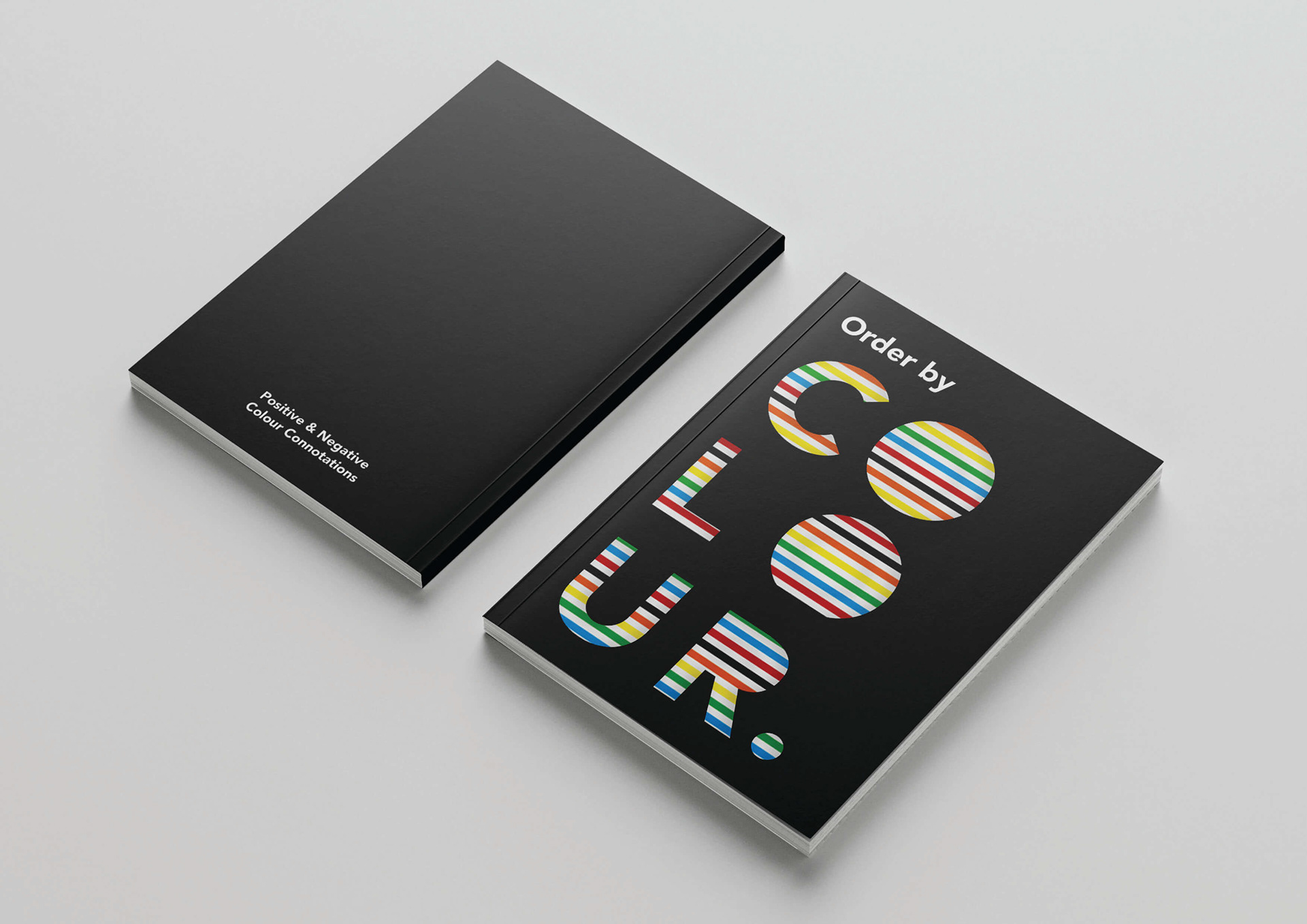 The word 'COLOUR.' is cut out revealing a striped pattern underneath