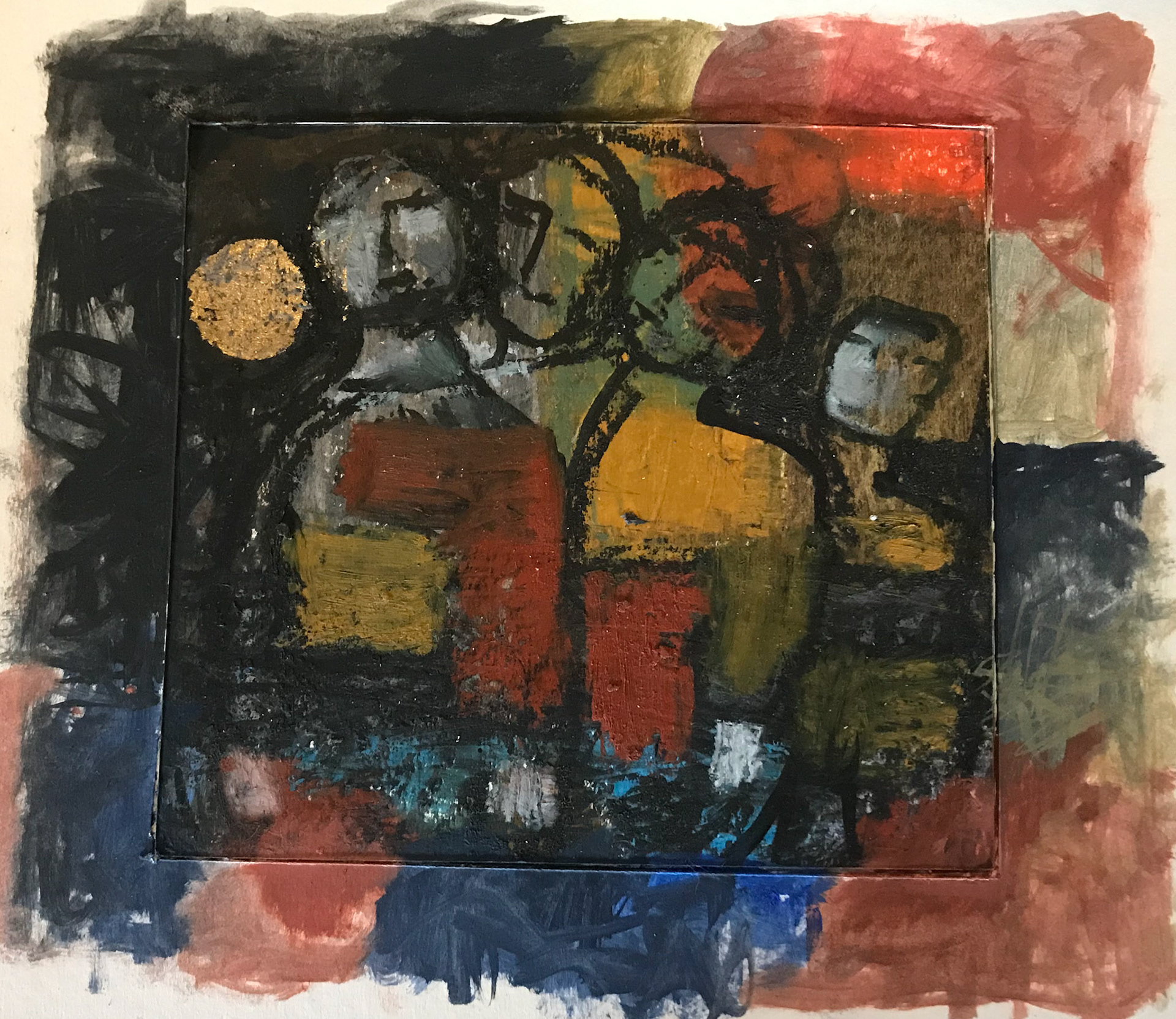 'THE MOON WATCHERS' Oil on board 40 x 50cm