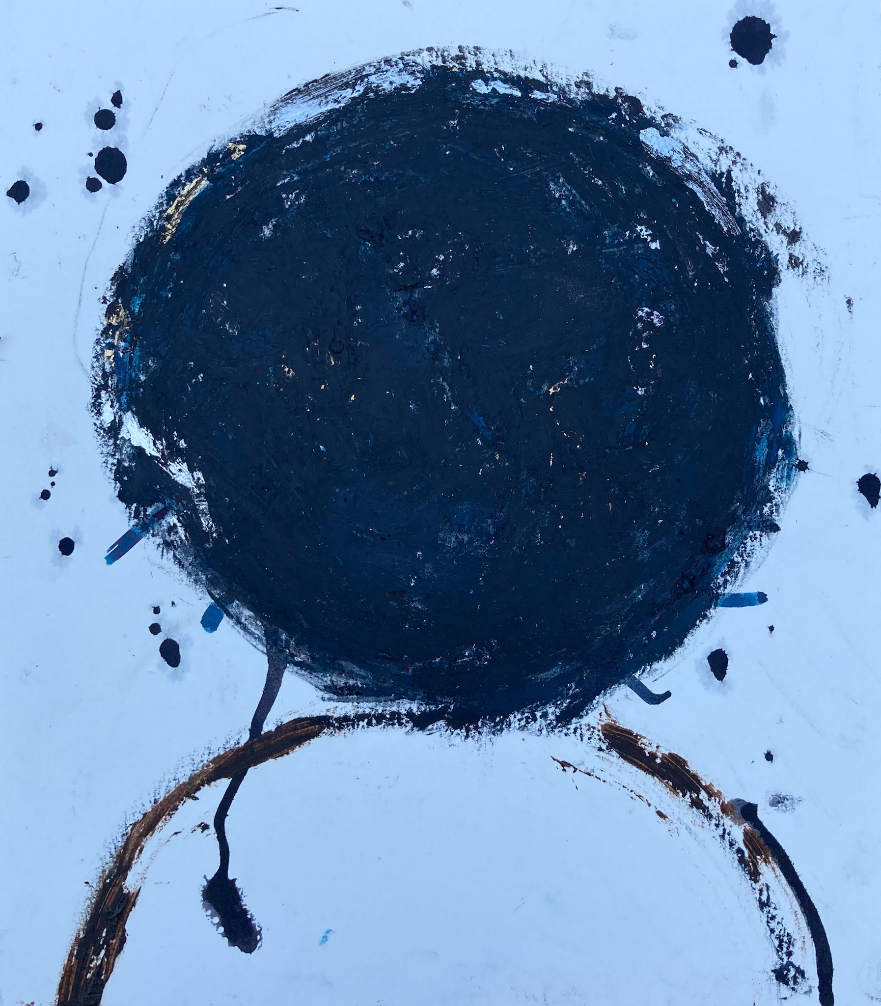 'ON THE DARK SIDE OF THE MOON'. mixed media on paper