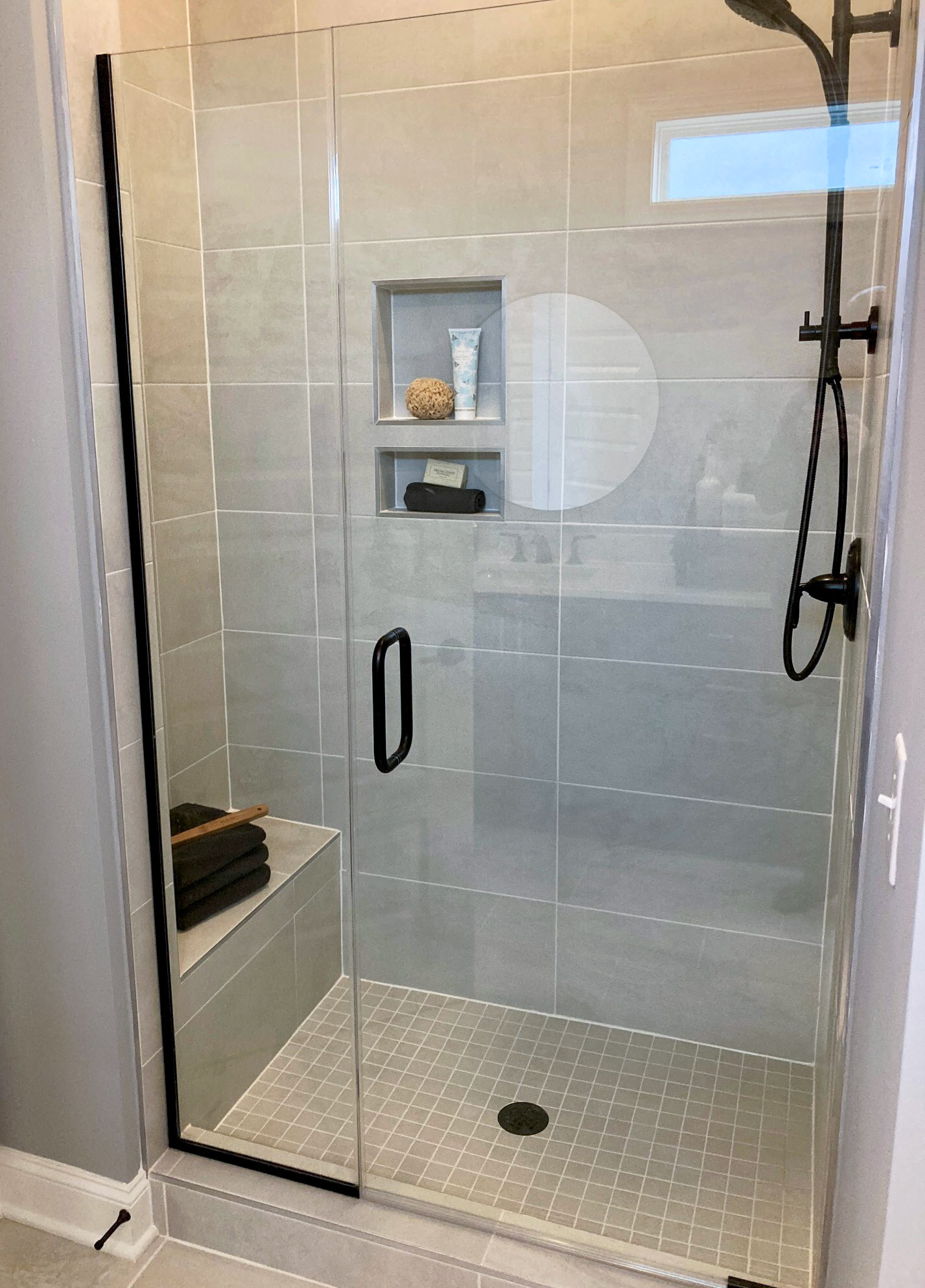 Personal Selections: Tile & lighting. Other selections made by Model Home Interiors.