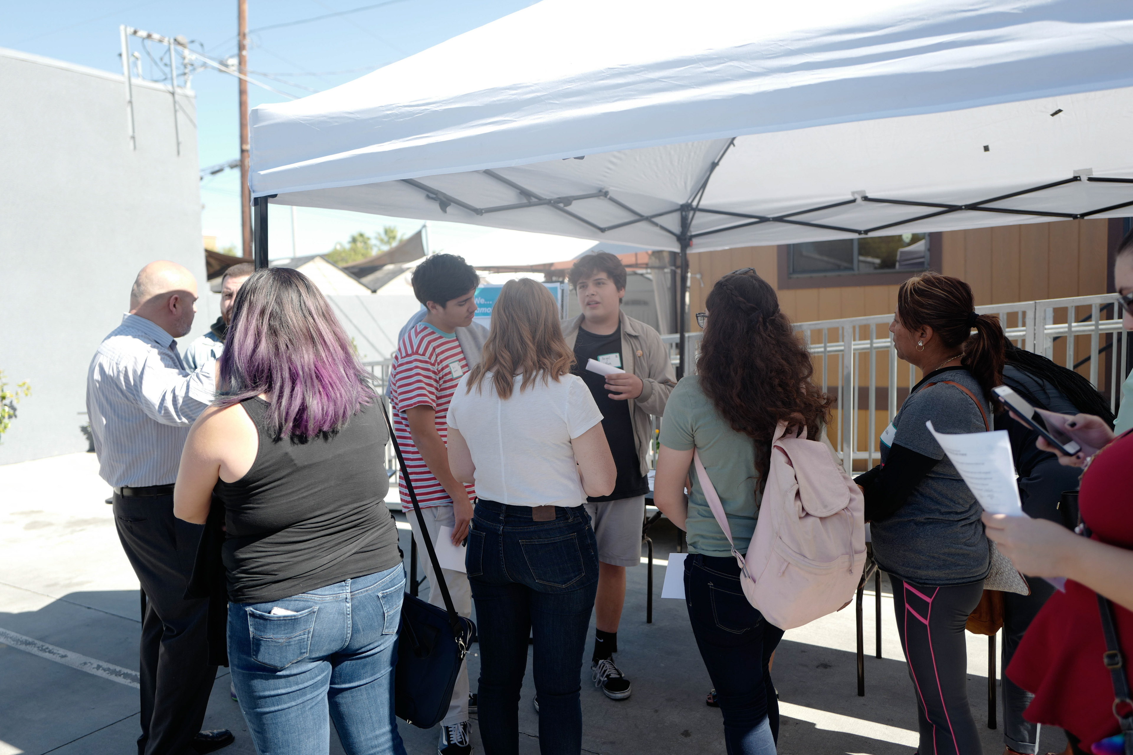 Tabling at a community event to speak to residents in Wilmington