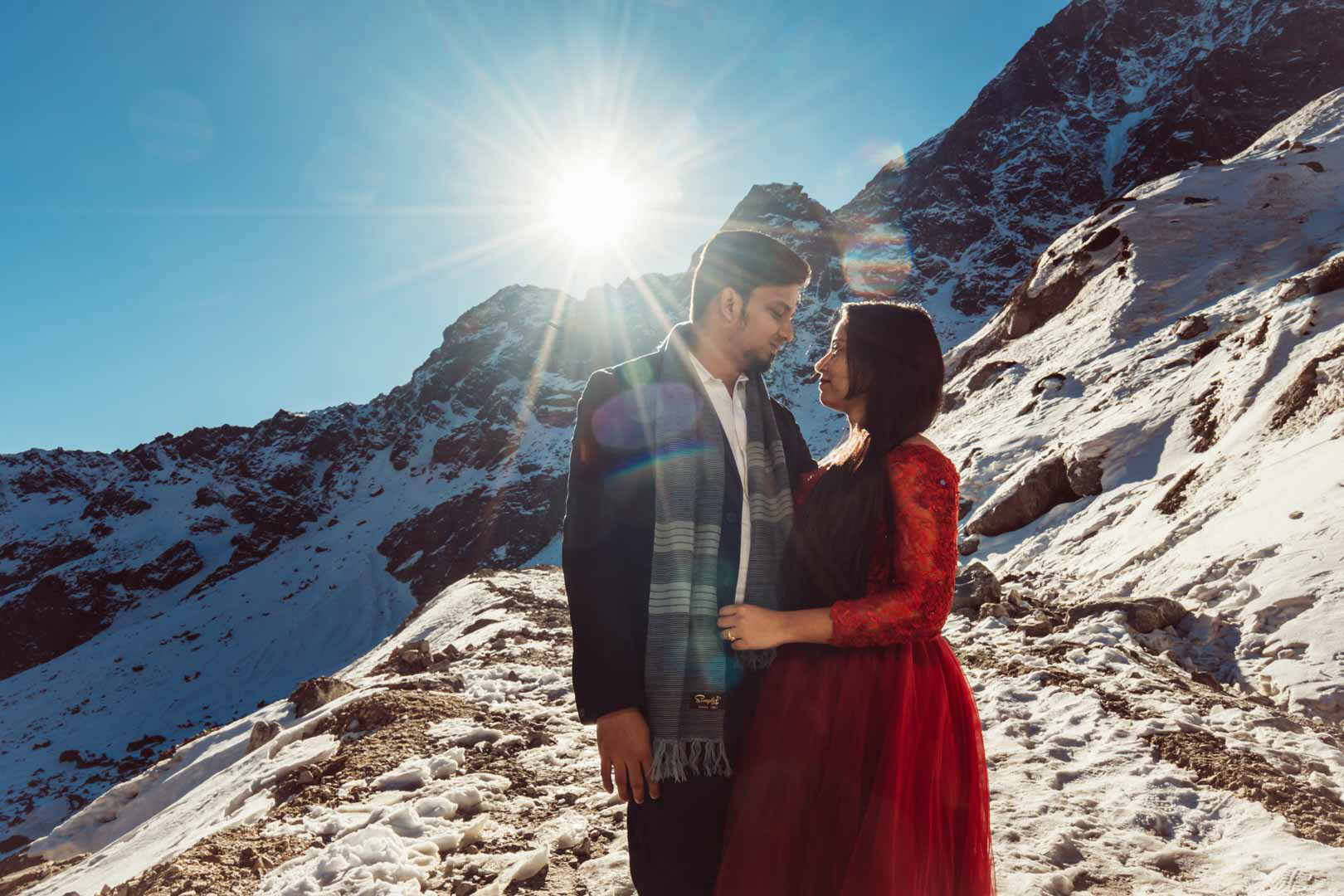 Post wedding photoshoot at zero point Sikkim
