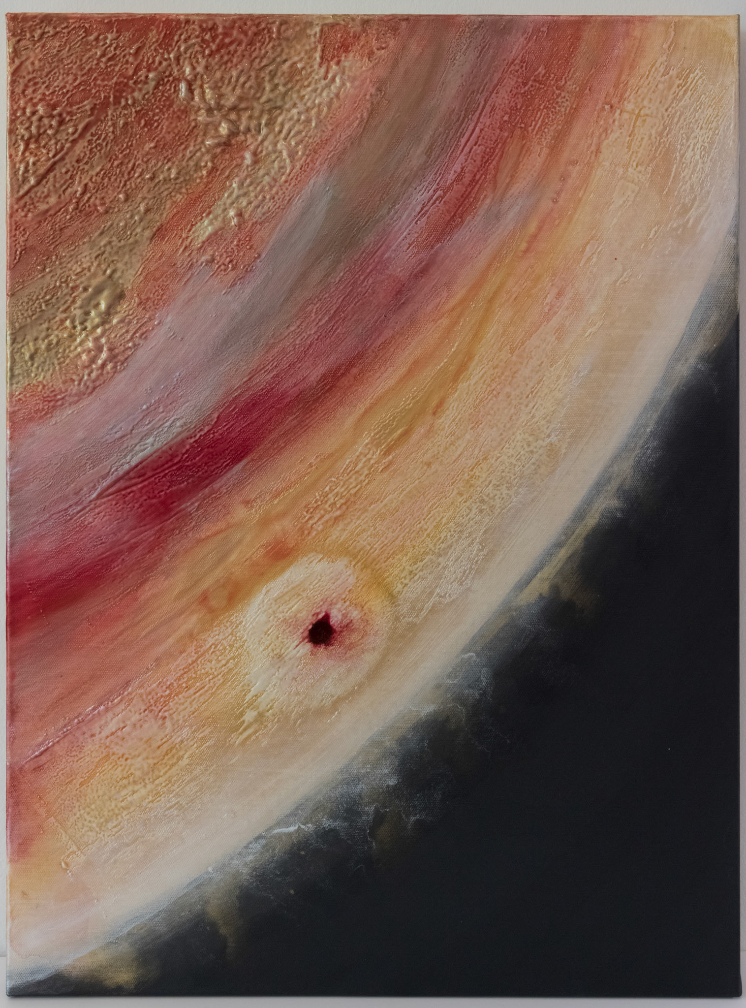 ELKYMY. ‘Dvāpara (द्वापर)’ Acrylic, polyurethane, powdered pigments (Mica) on deep edged stretched canvas. 24 x 18 inches (61 x 46 cm)