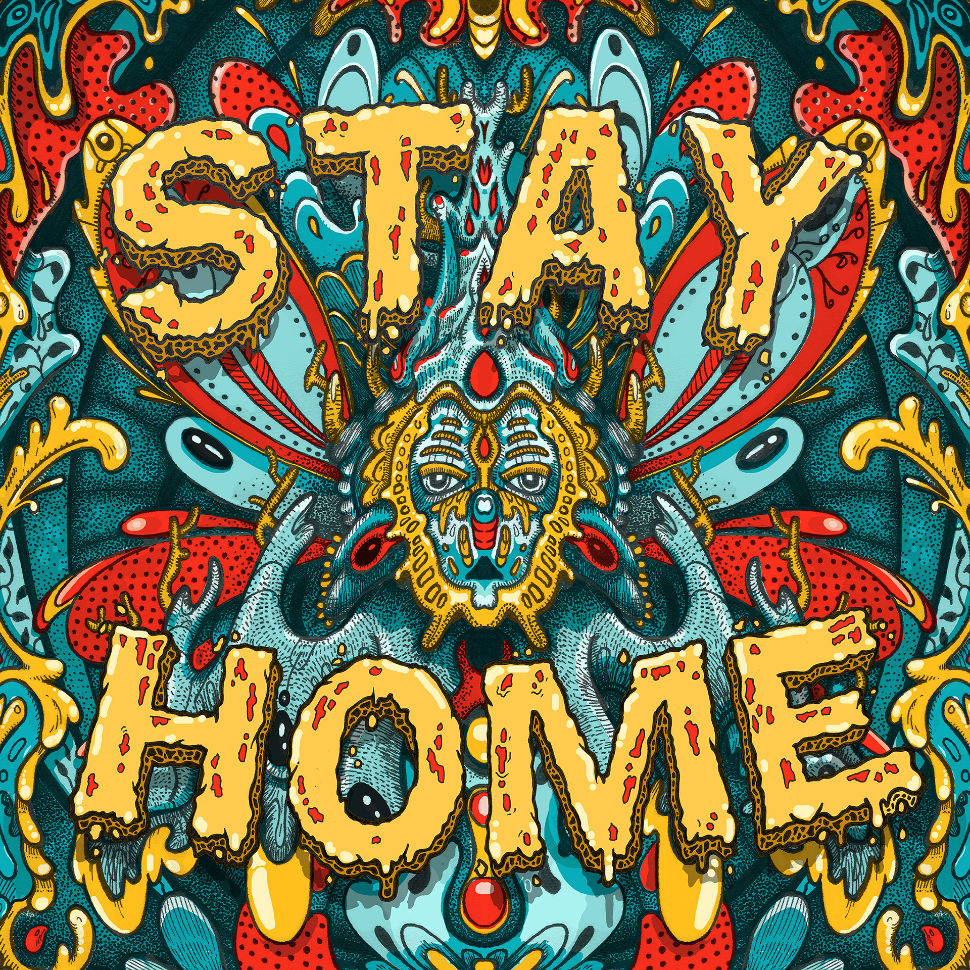 Stay Home Illustration Detail by Ben Kamprath