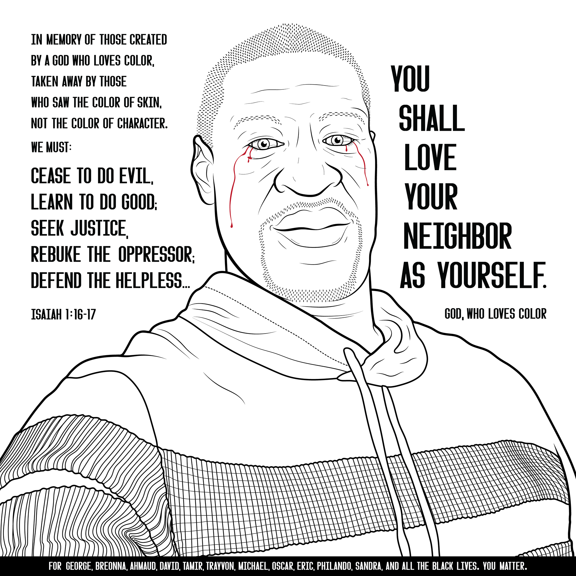 In honor of George Floyd, and the black lives lost due to injustice in America. The typeface is my own.