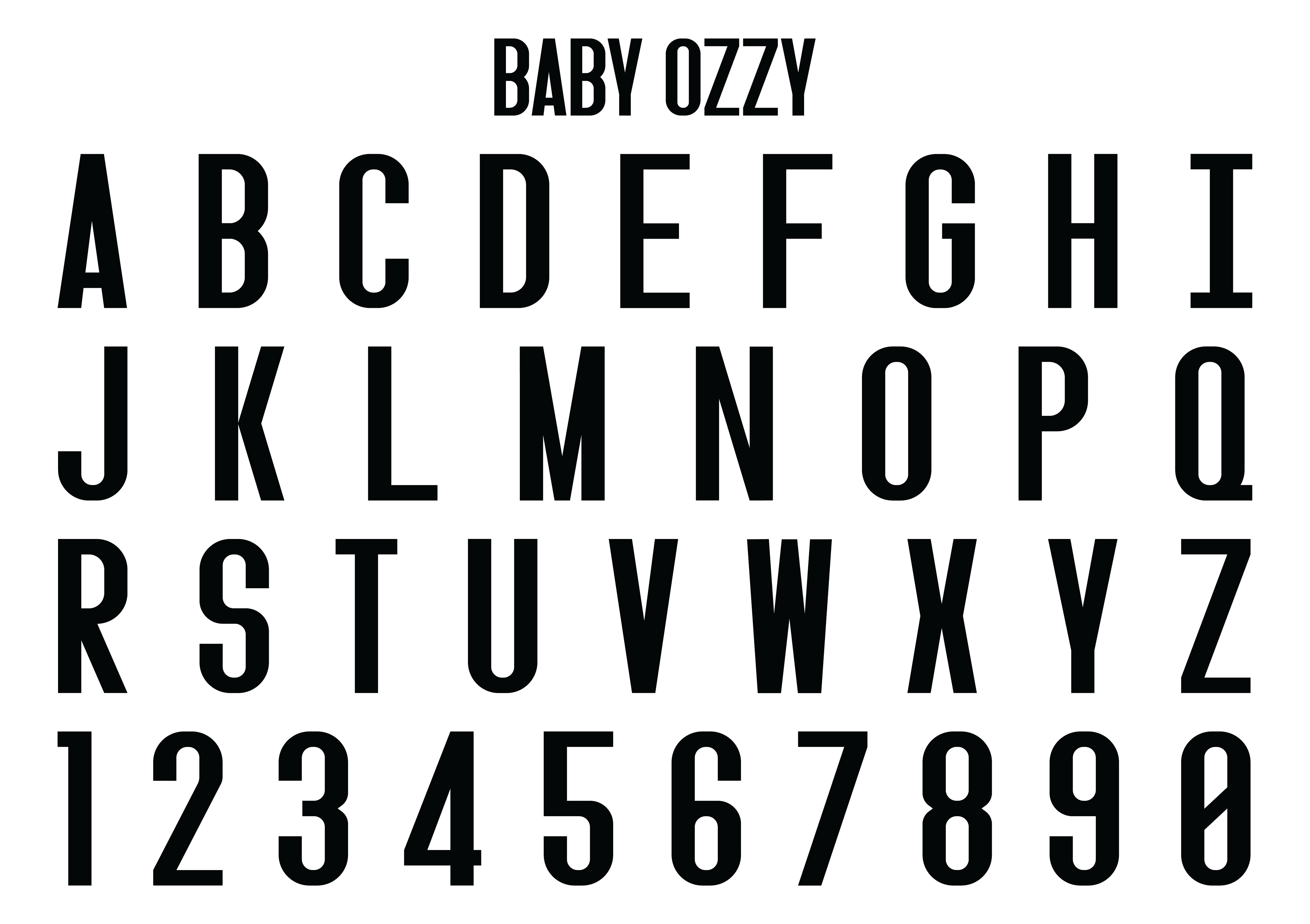 Baby Ozzy: A marriage between Bebas Neue and Oswald