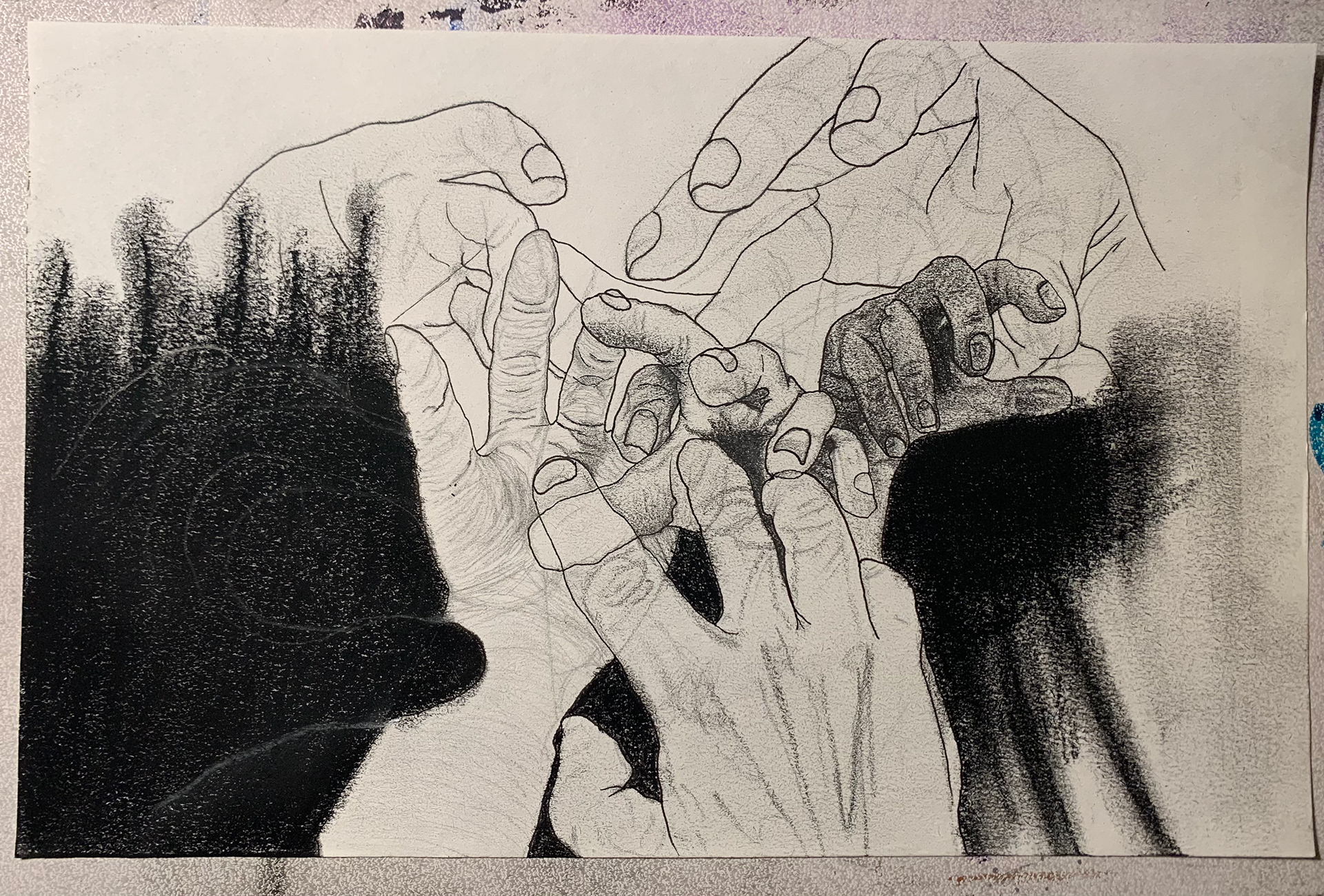 "Specter" // 2021 // Pencil, ink, pastel