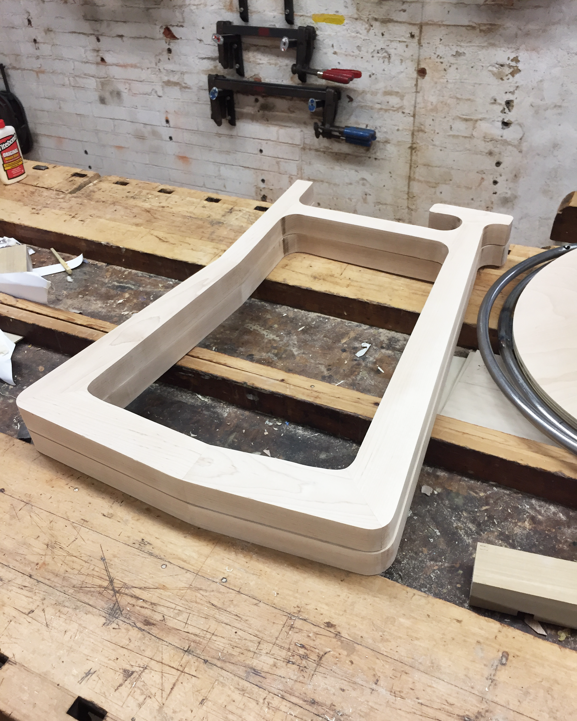 Glued up side panels ready to be routered