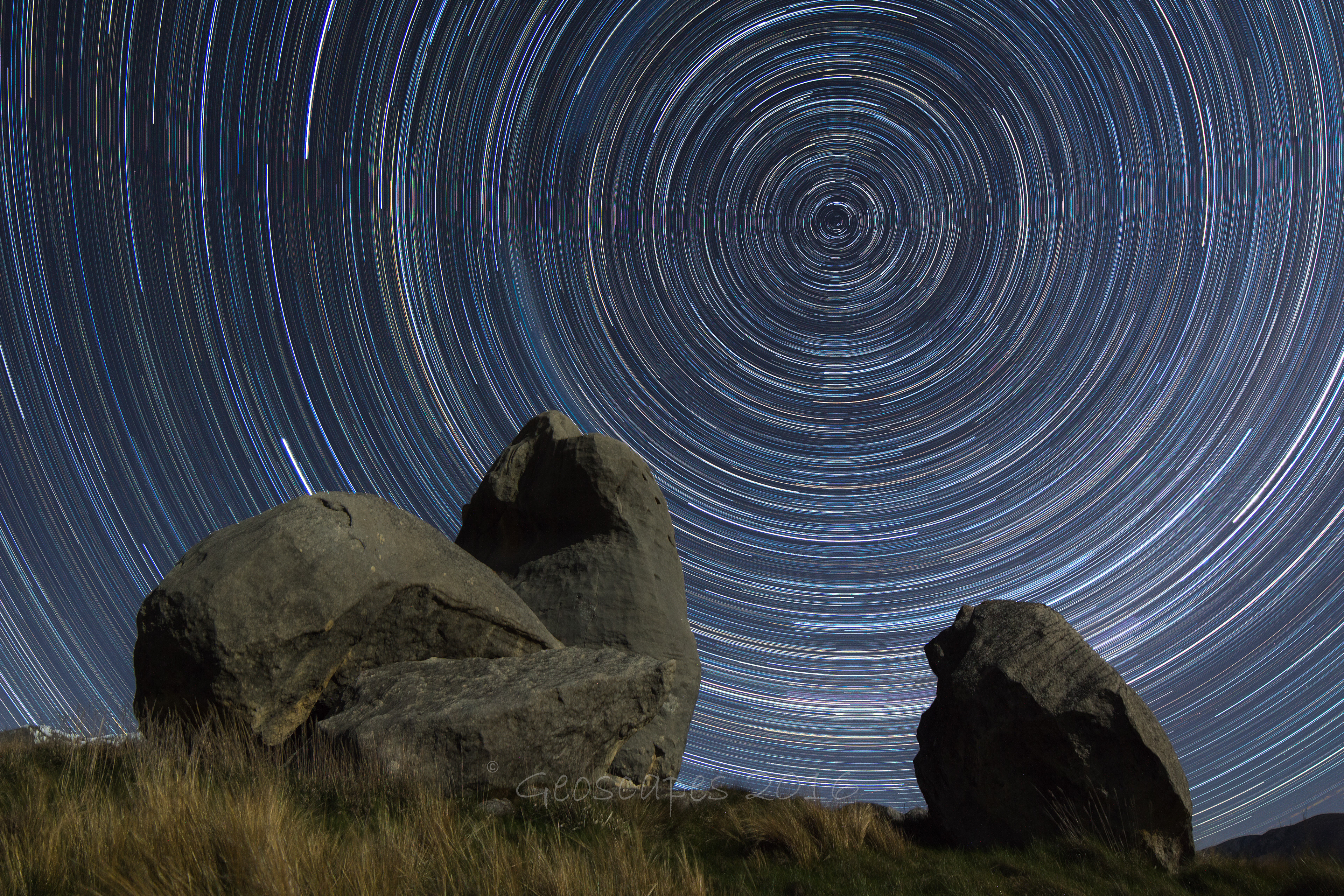Star Trails; Kura Tawhiti, Castle Hill