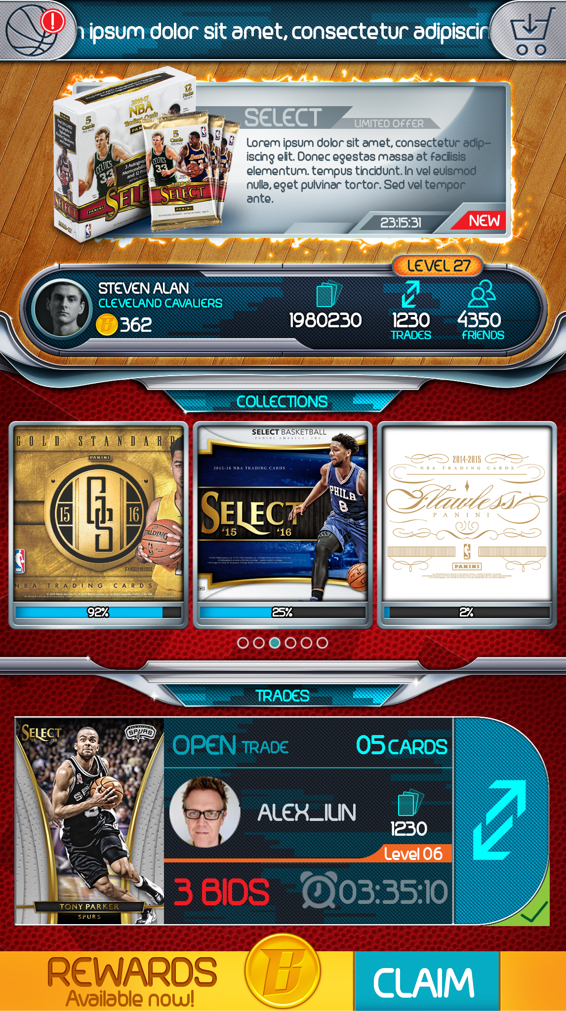 Burc Pulathaneli Panini Digital Trading Card App Desing