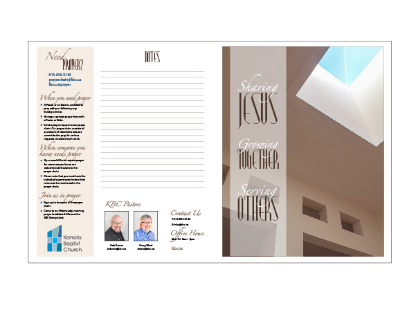 Church bulletin design