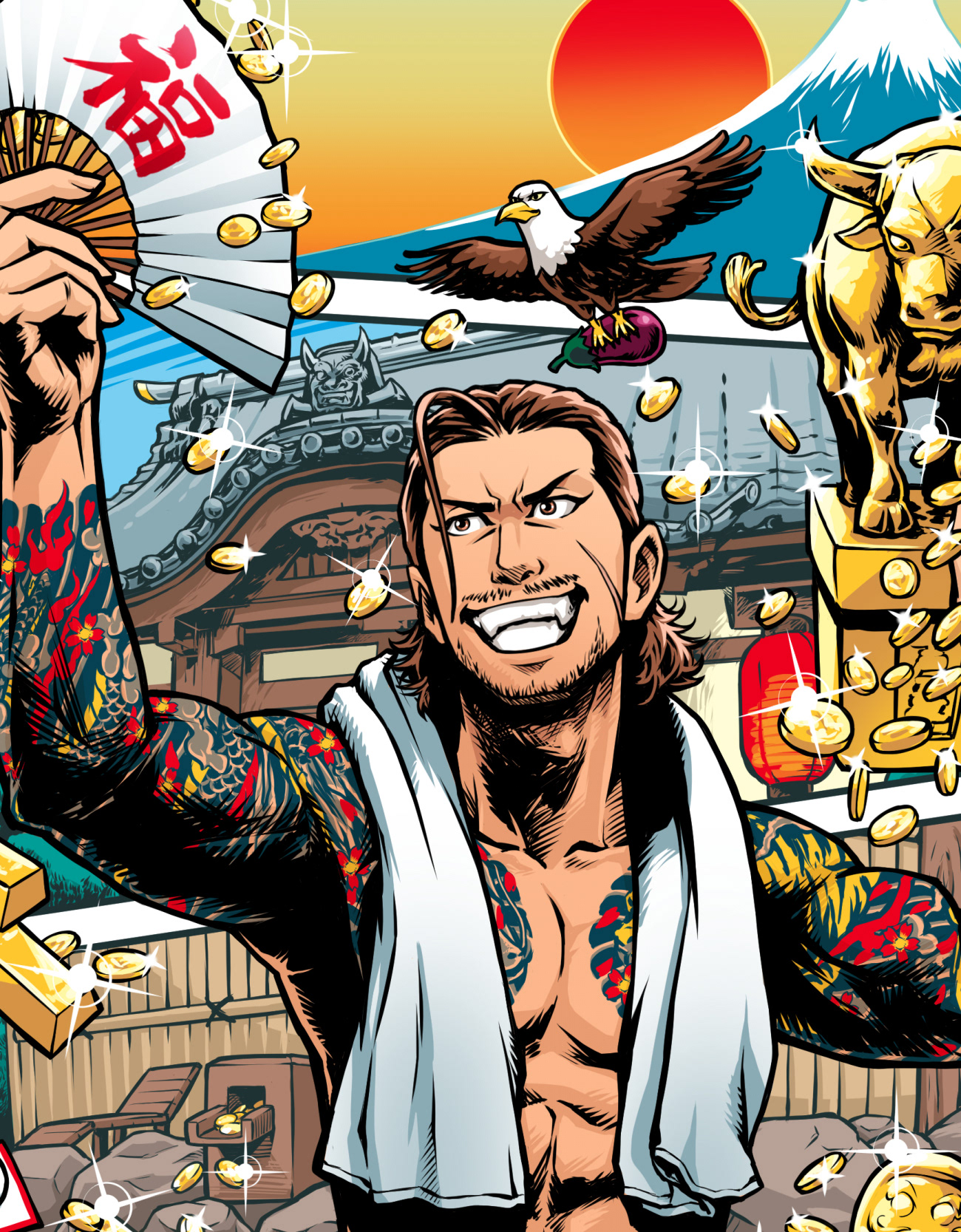 Hirado Sanpei アメコミ風イラストレーター平戸三平 スマホゲーム Mafia City ゲーム年賀イラスト